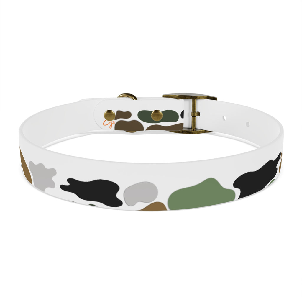 Camo Spots Dog Collar — Durable White Camouflage Pattern for Everyday Wear