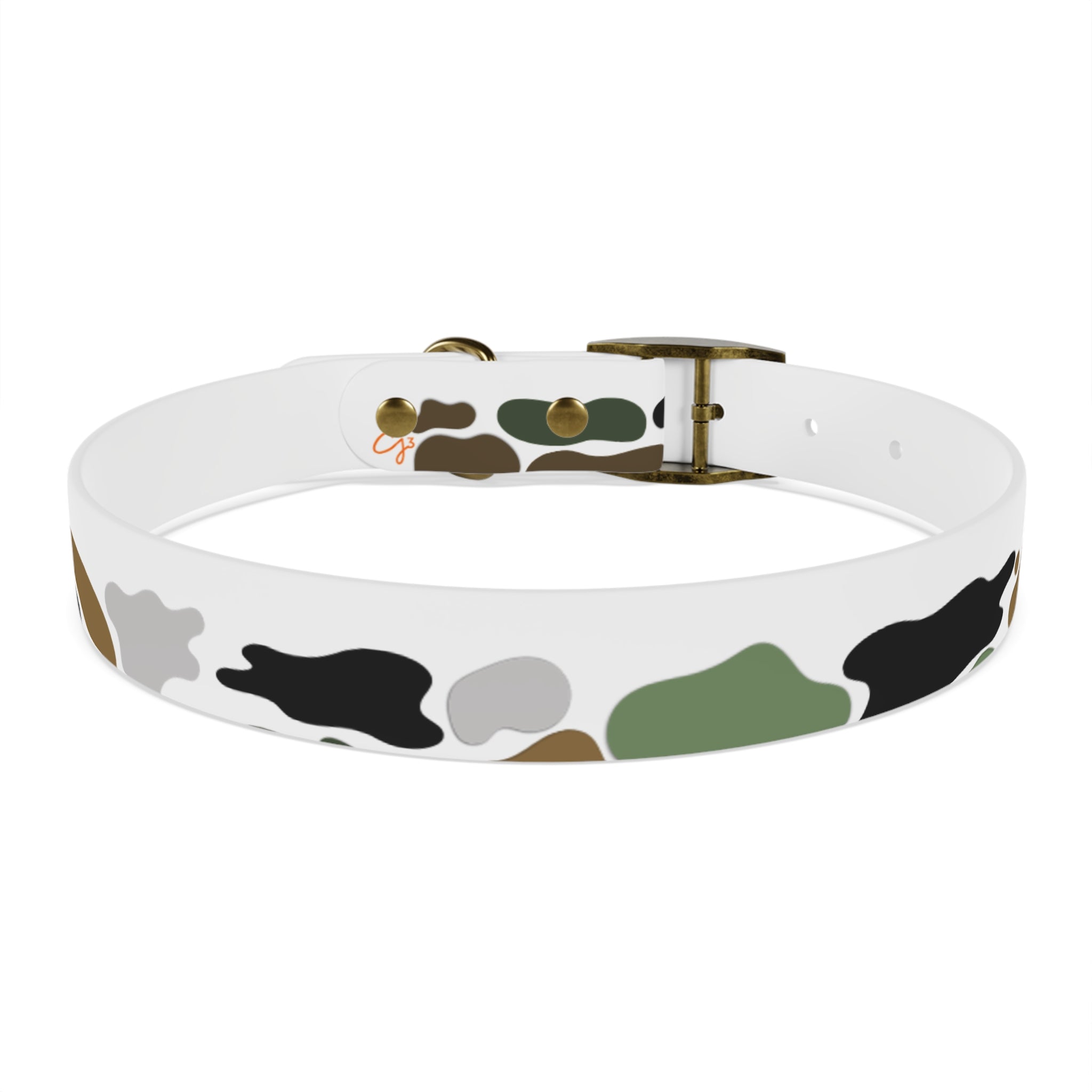 Camo Spots Dog Collar — Durable White Camouflage Pattern for Everyday Wear
