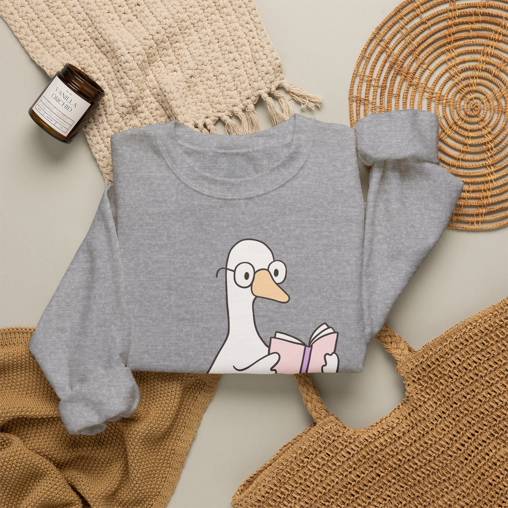 Reading Goose Crewneck Sweatshirt — "I'd Rather Be Reading" Cozy Book Lover Sweatshirt