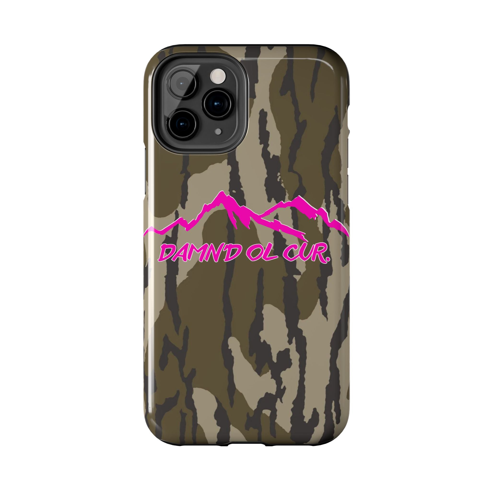 Camo 'Damnd Ol Cur' Tough Phone Case — Pink Mountain Protective Cover