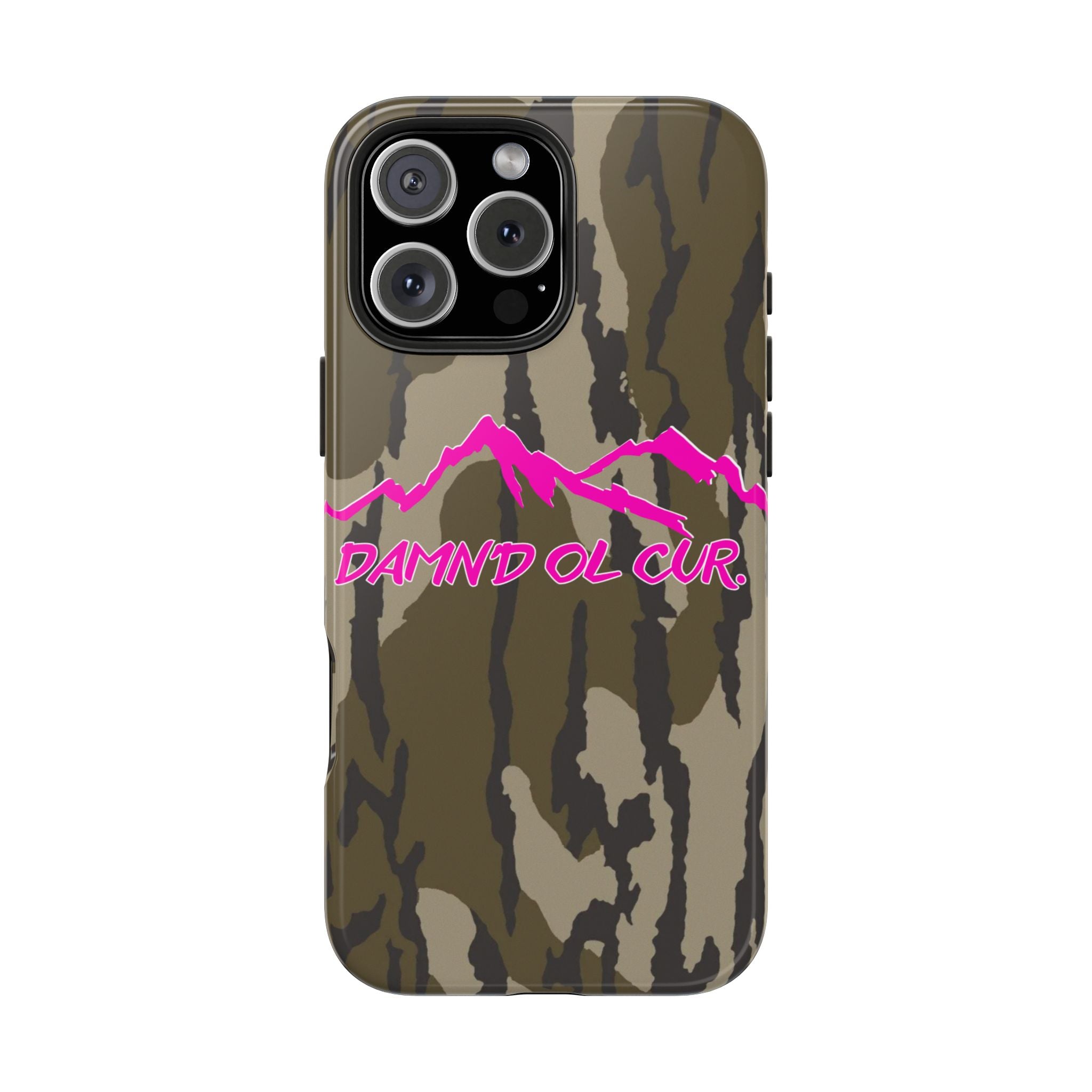 Camo 'Damnd Ol Cur' Tough Phone Case — Pink Mountain Protective Cover