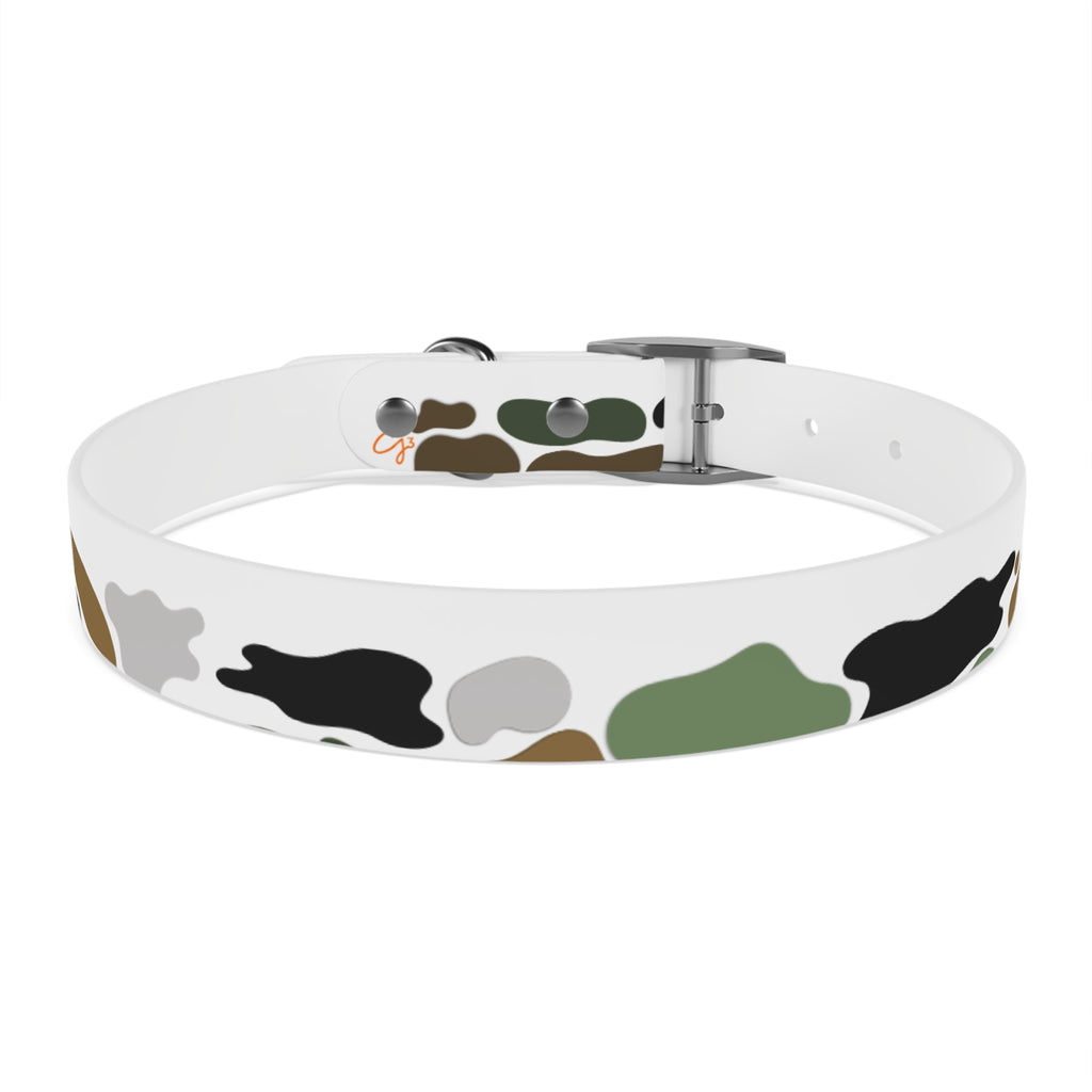 Camo Spots Dog Collar — Durable White Camouflage Pattern for Everyday Wear