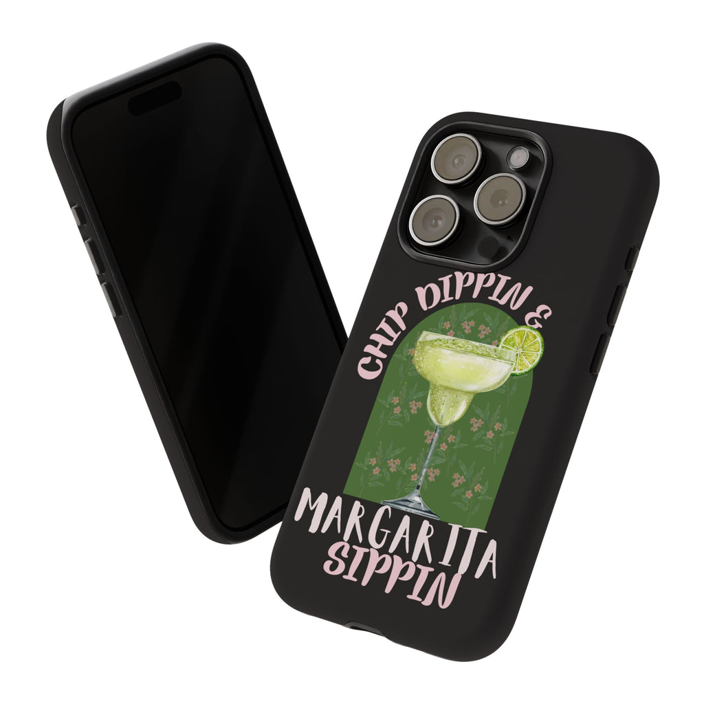 Margarita Sippin' Phone Case – 'Chip Dippin & Margarita Sippin' Cocktail Graphic
