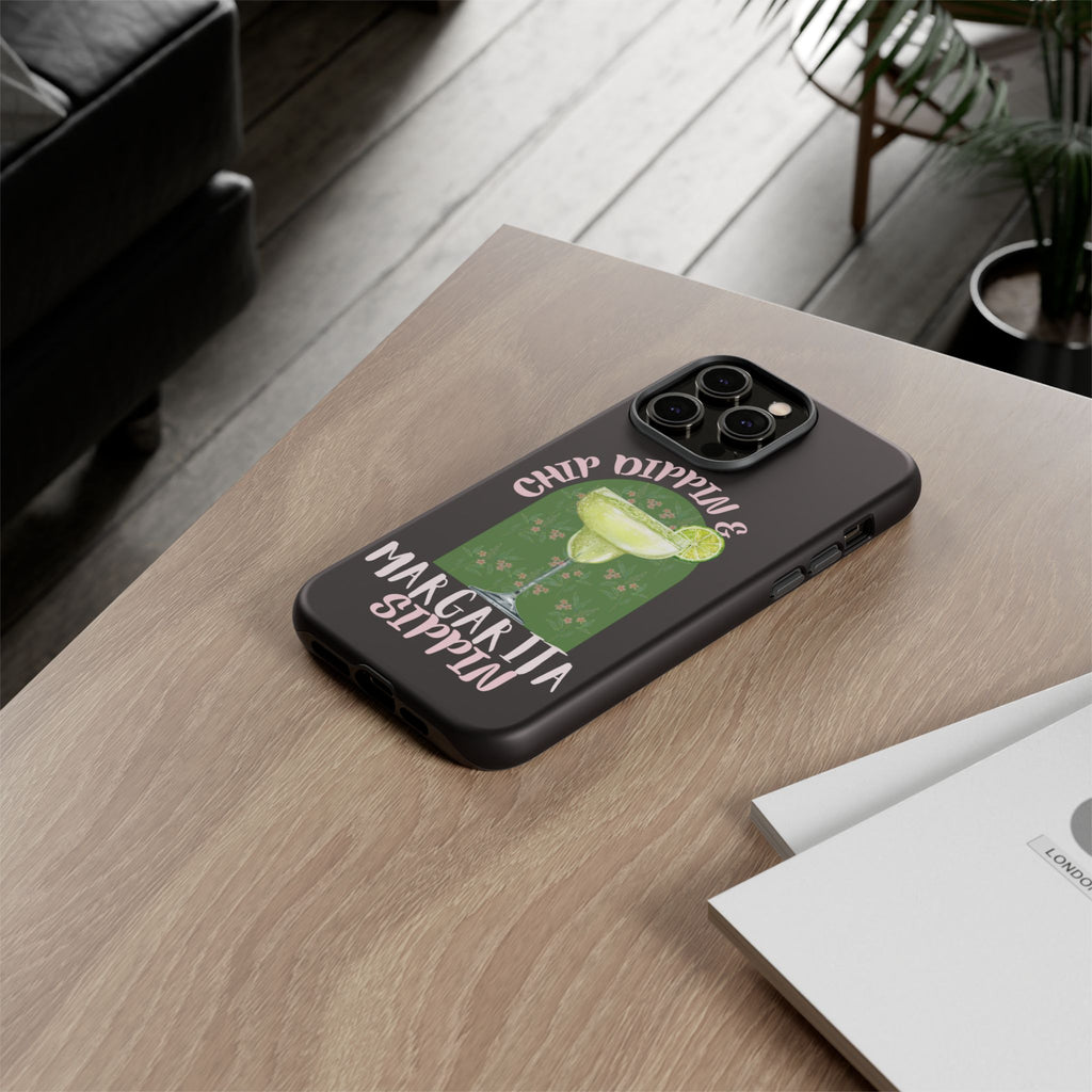 Margarita Sippin' Phone Case – 'Chip Dippin & Margarita Sippin' Cocktail Graphic