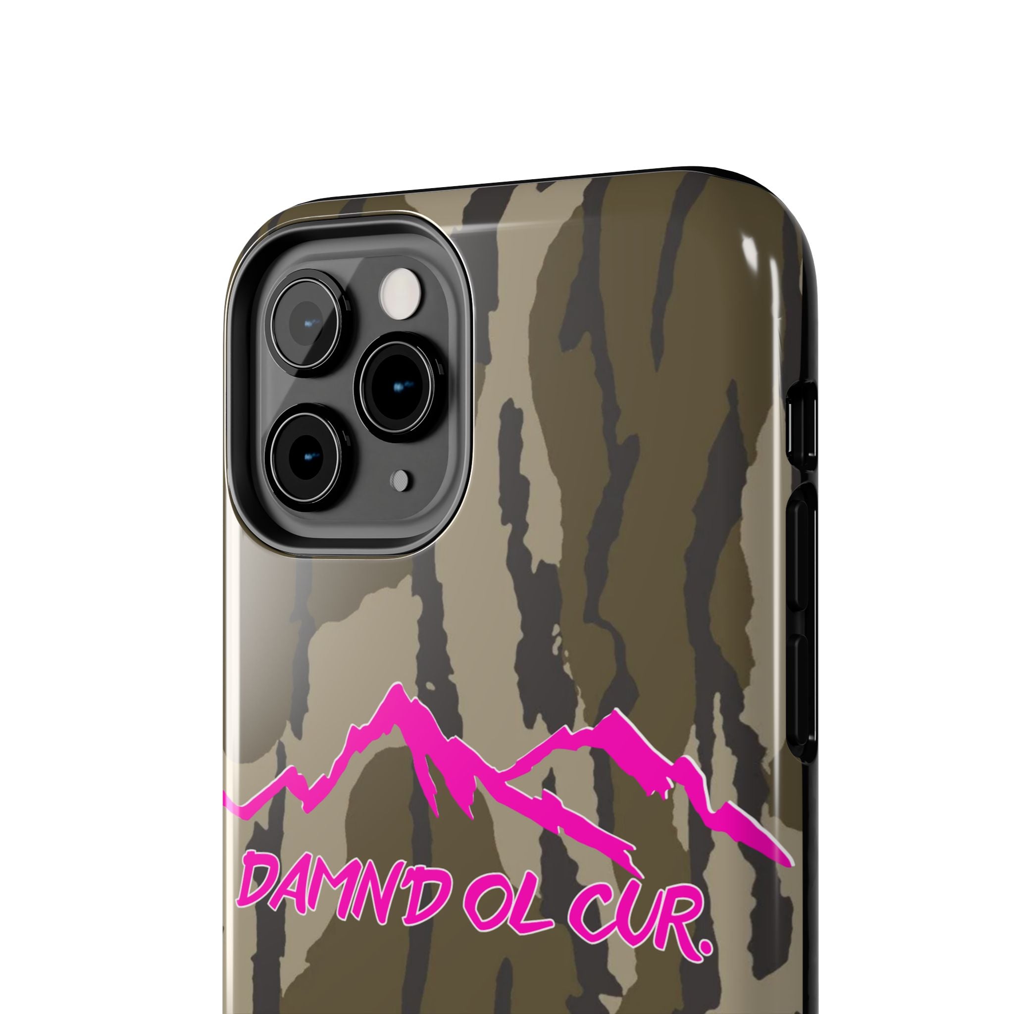 Camo 'Damnd Ol Cur' Tough Phone Case — Pink Mountain Protective Cover