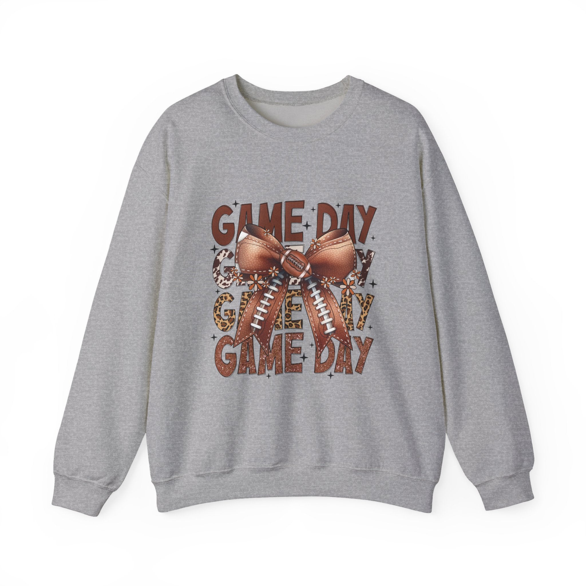 Game Day Football Bow Crewneck Sweatshirt