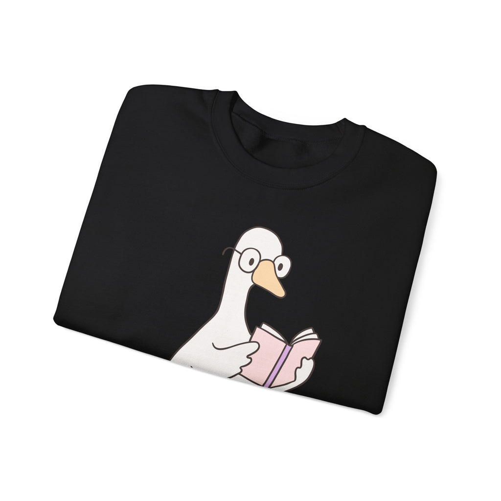 Reading Goose Sweatshirt — "I'd Rather Be Reading" Cozy Book Lover Crewneck