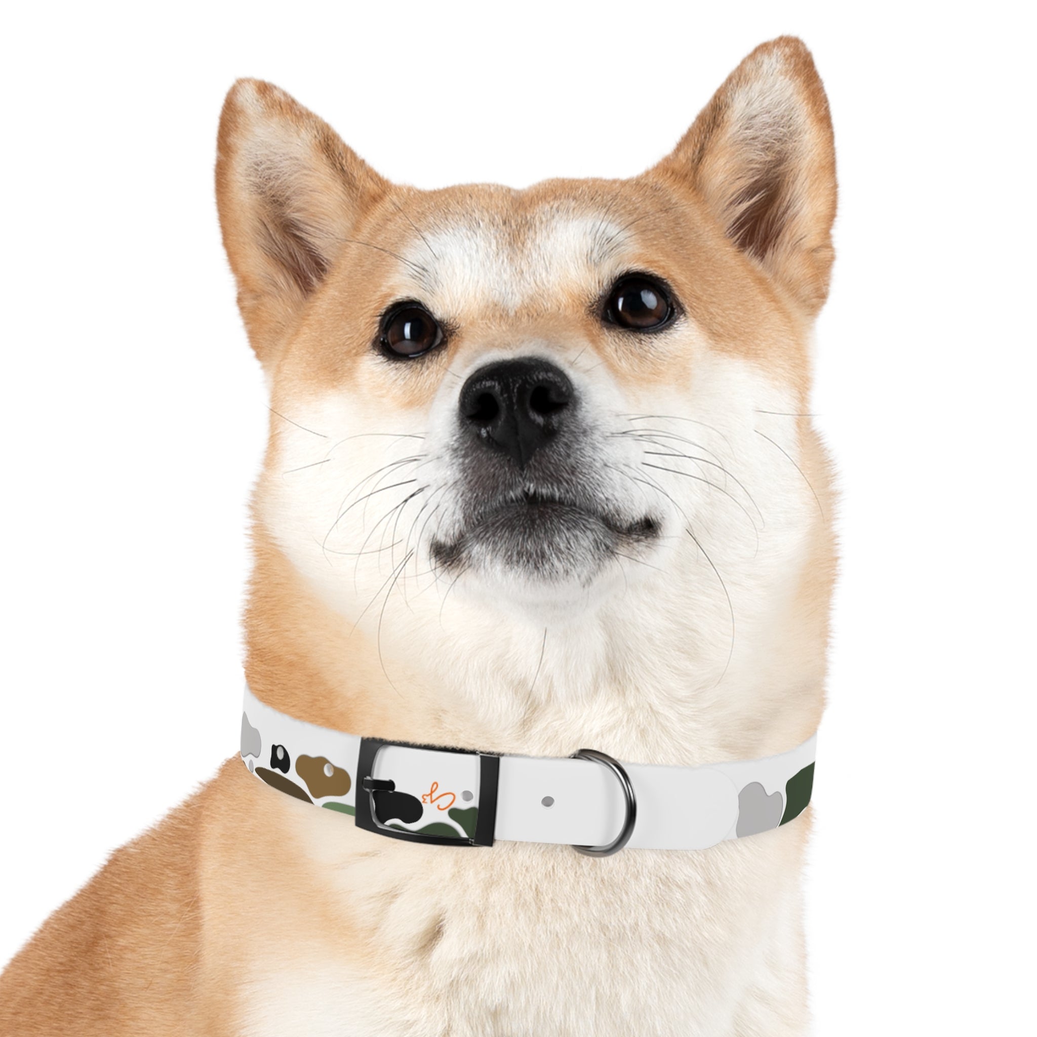 Camo Spots Dog Collar — Durable White Camouflage Pattern for Everyday Wear