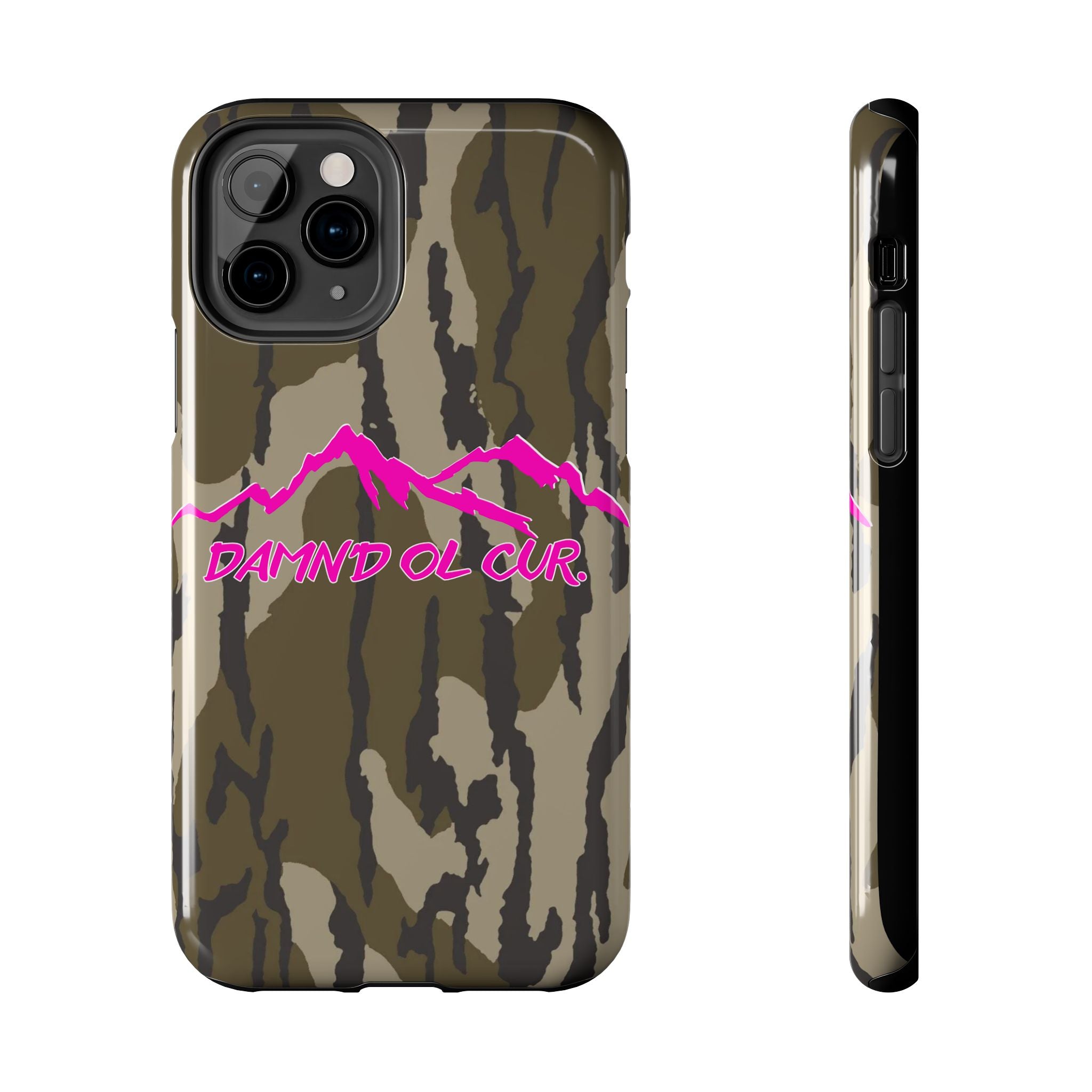 Camo 'Damnd Ol Cur' Tough Phone Case — Pink Mountain Protective Cover