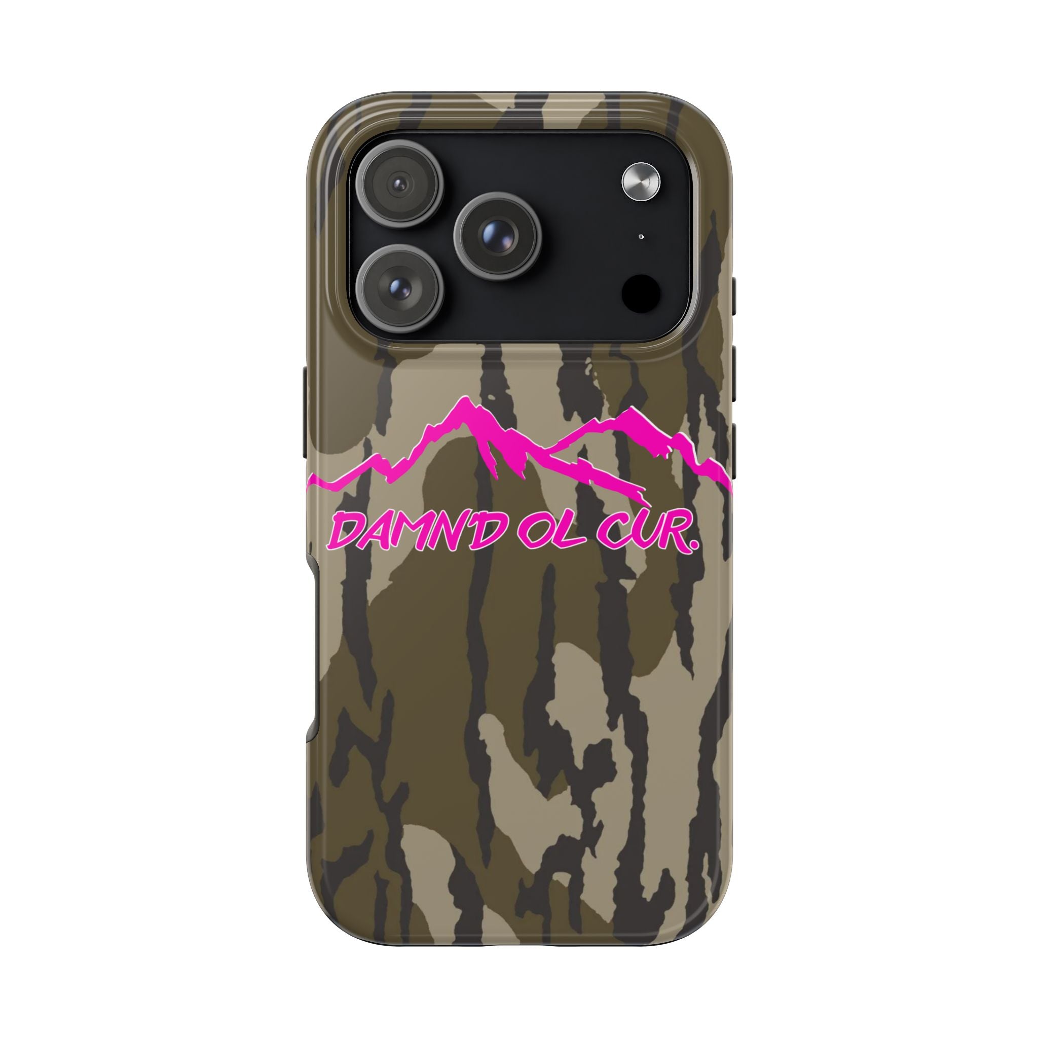 Camo 'Damnd Ol Cur' Tough Phone Case — Pink Mountain Protective Cover