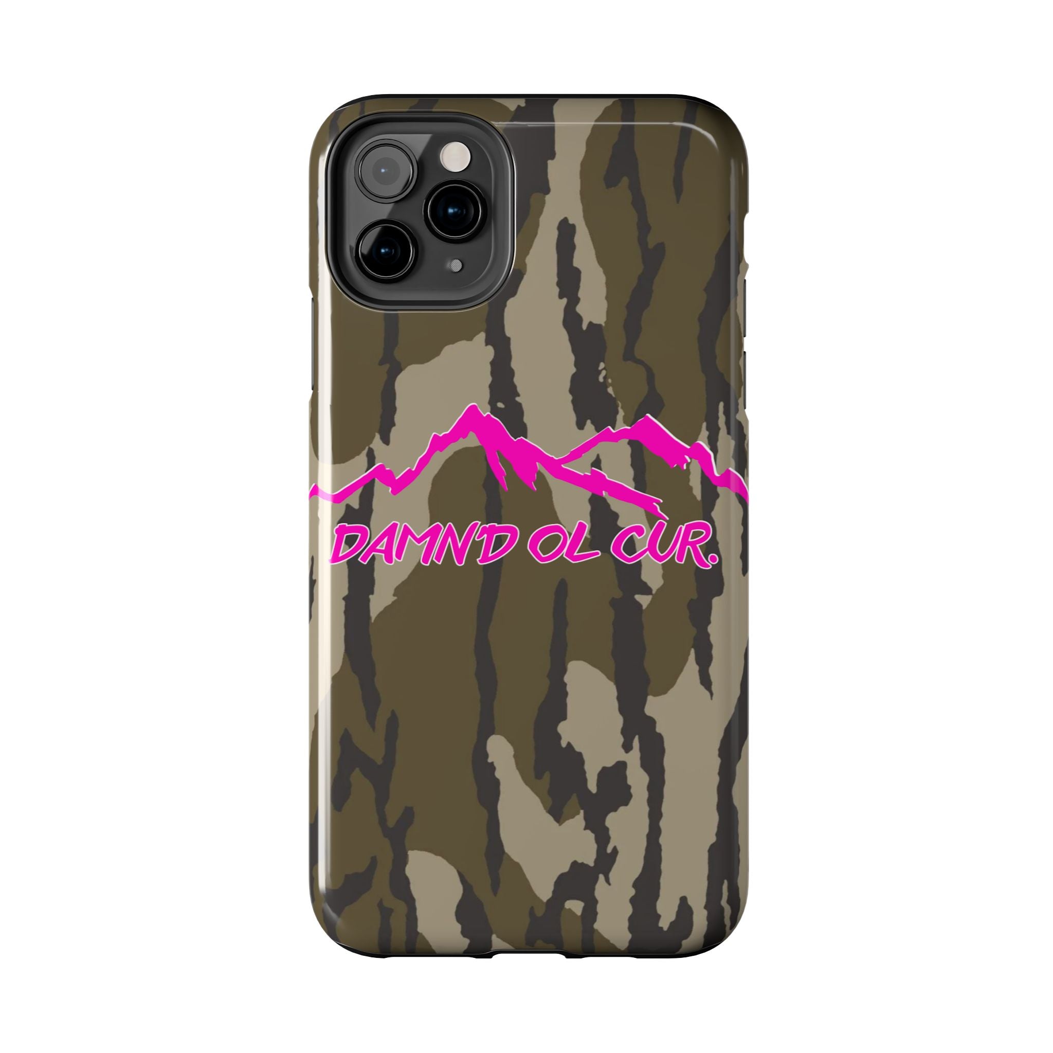 Camo 'Damnd Ol Cur' Tough Phone Case — Pink Mountain Protective Cover