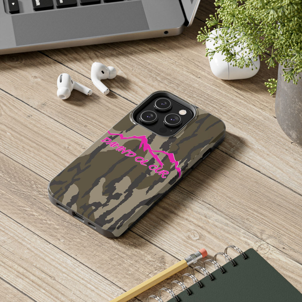 Camo 'Damnd Ol Cur' Tough Phone Case — Pink Mountain Protective Cover
