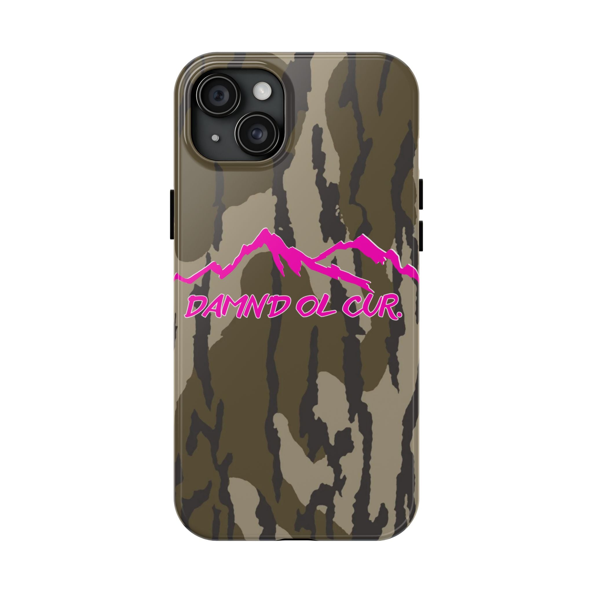 Camo 'Damnd Ol Cur' Tough Phone Case — Pink Mountain Protective Cover