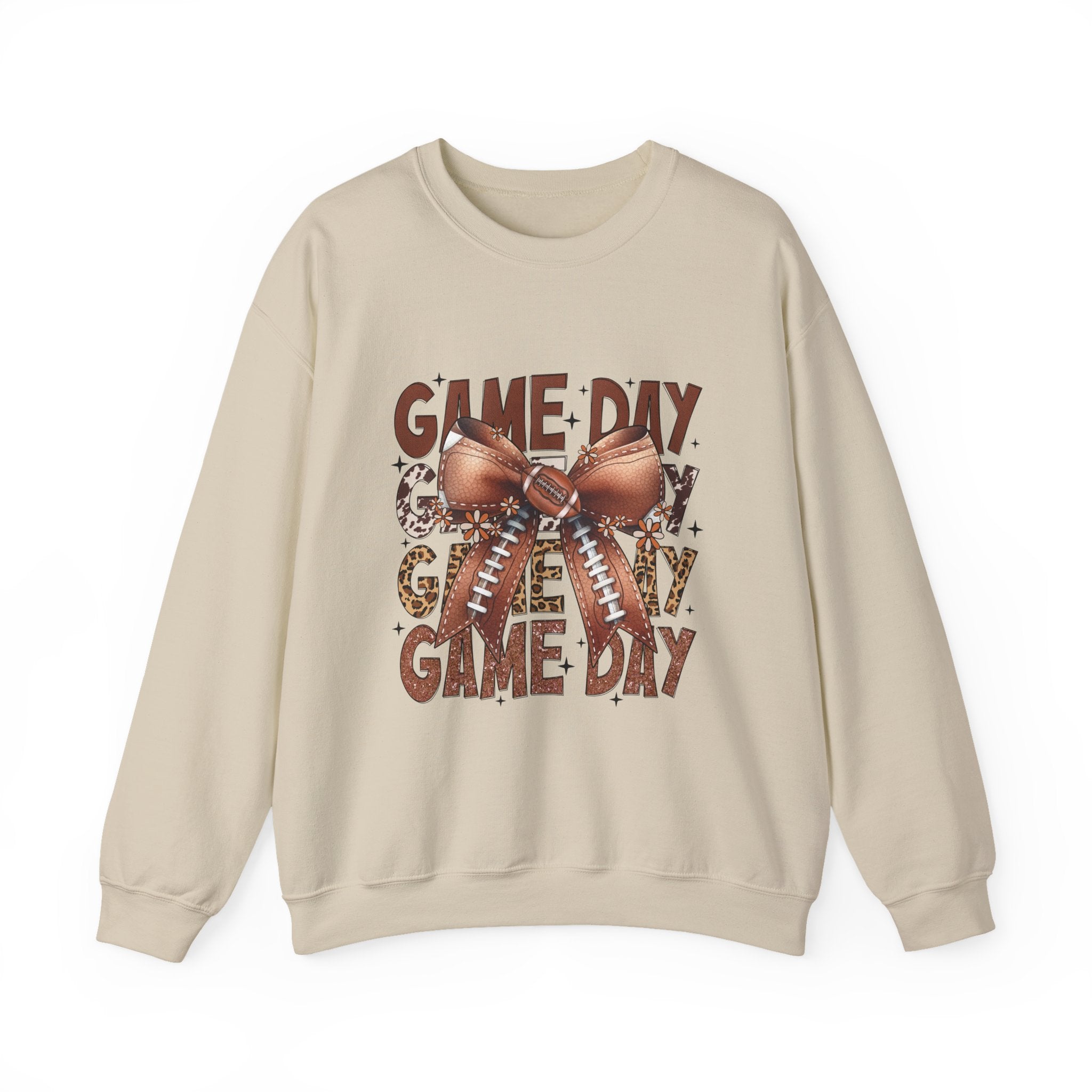 Game Day Football Bow Crewneck Sweatshirt