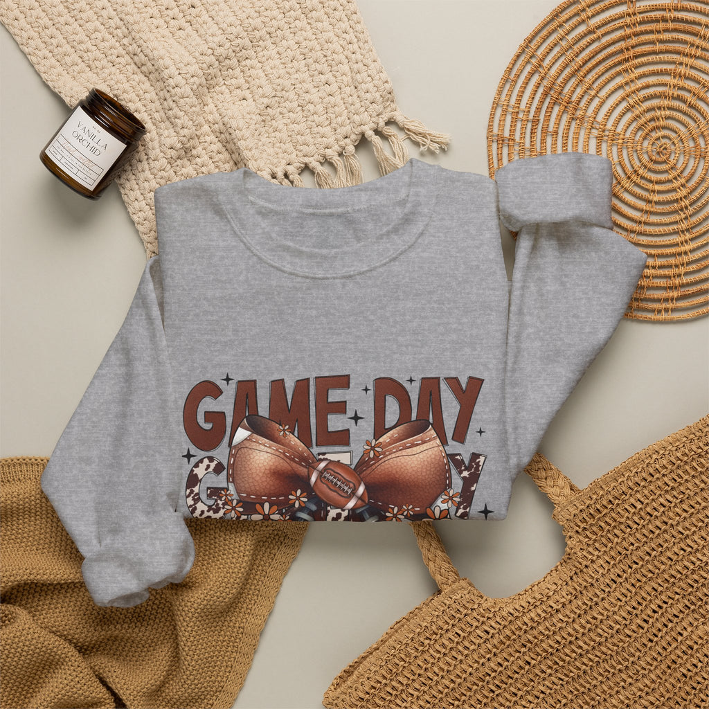 Game Day Football Bow Crewneck Sweatshirt