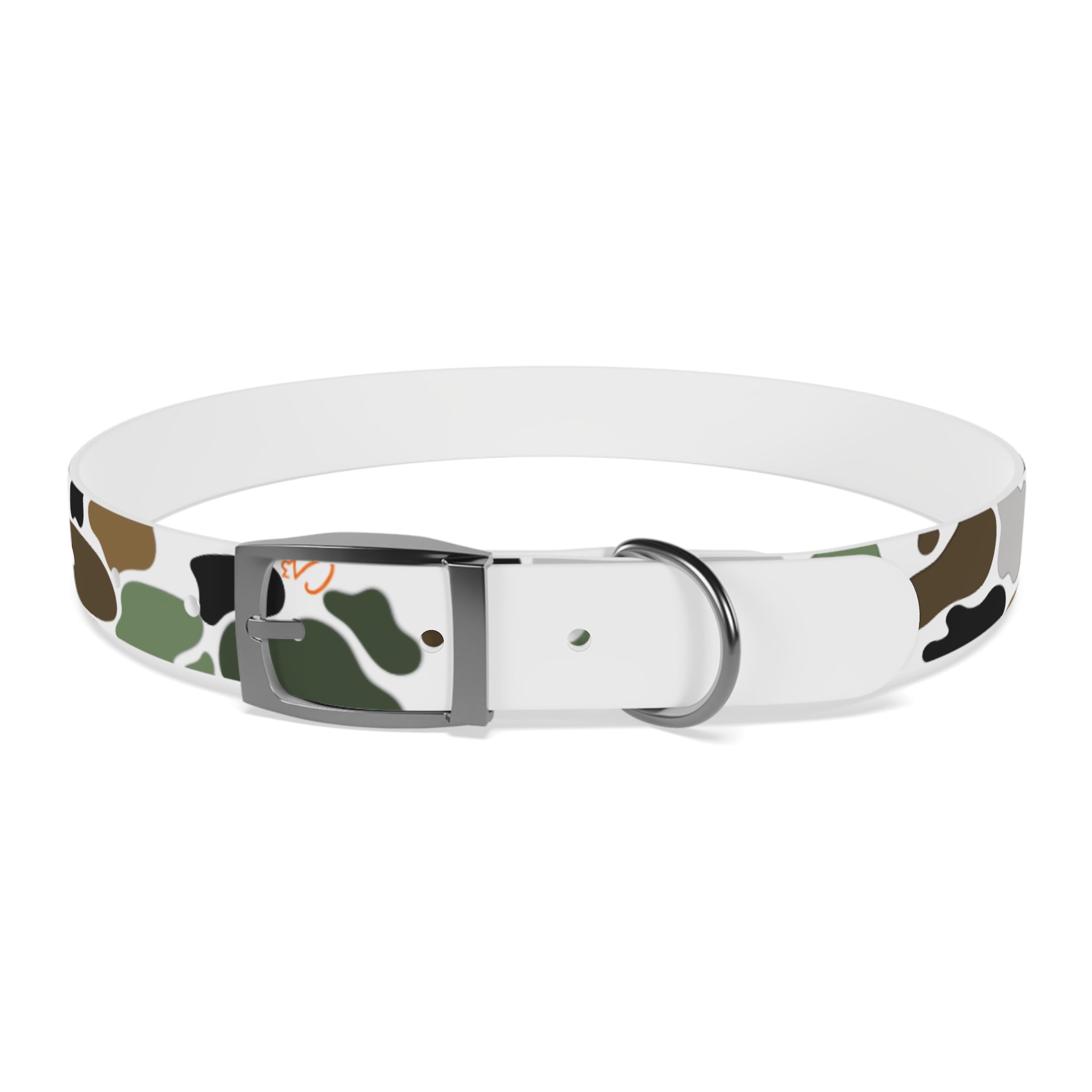 Camo Spots Dog Collar — Durable White Camouflage Pattern for Everyday Wear