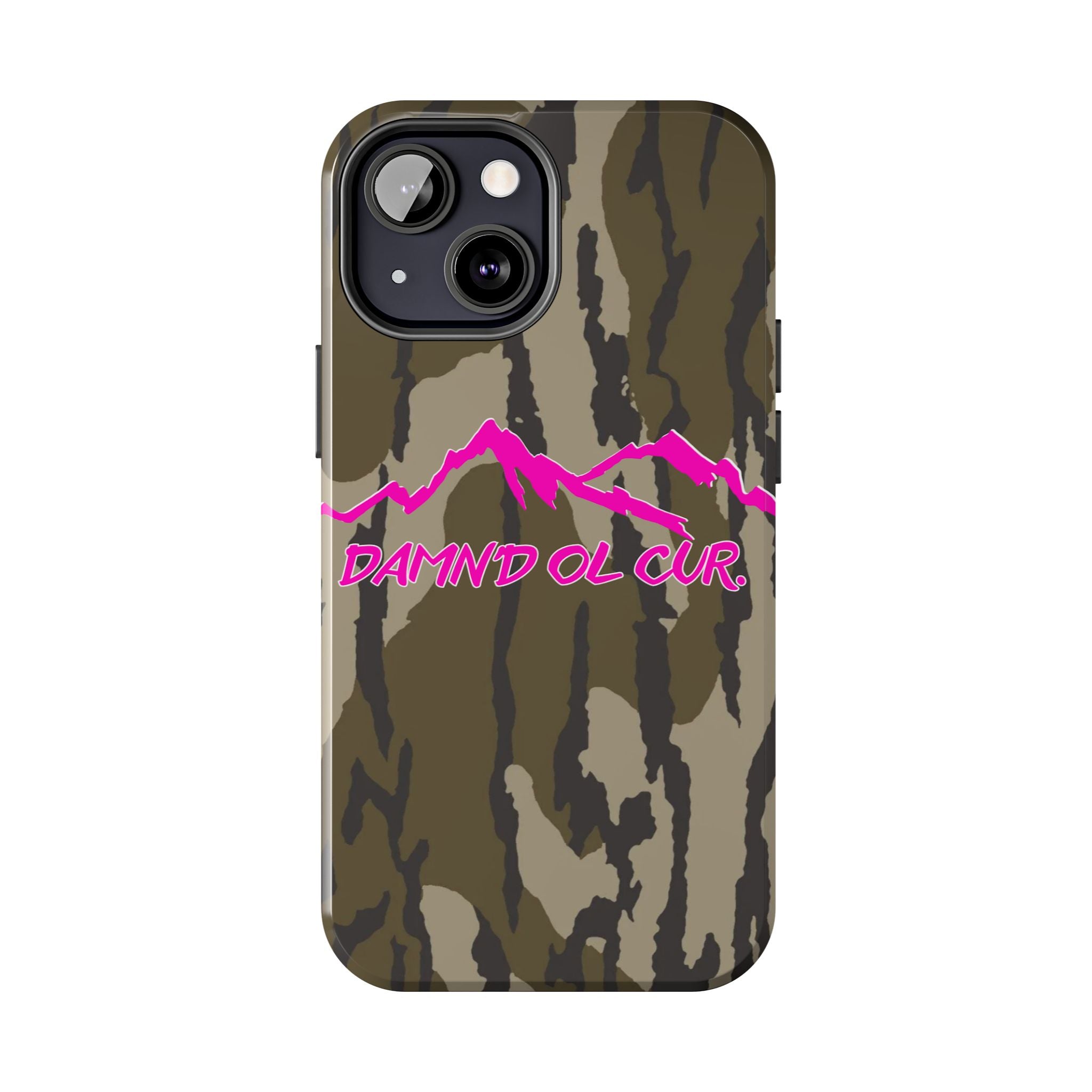 Camo 'Damnd Ol Cur' Tough Phone Case — Pink Mountain Protective Cover