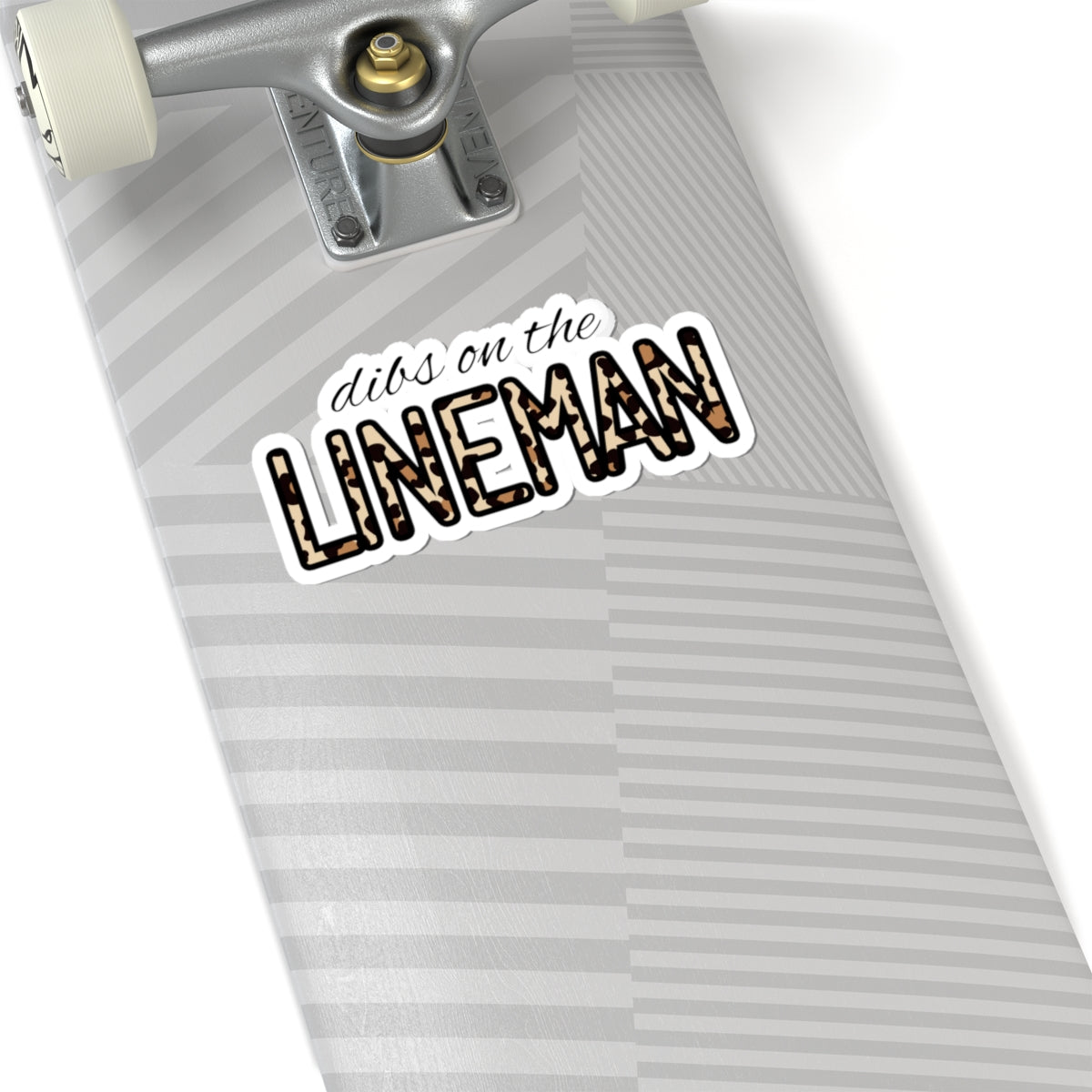 "Dibs on the Lineman" Leopard Print Kiss-Cut Sticker