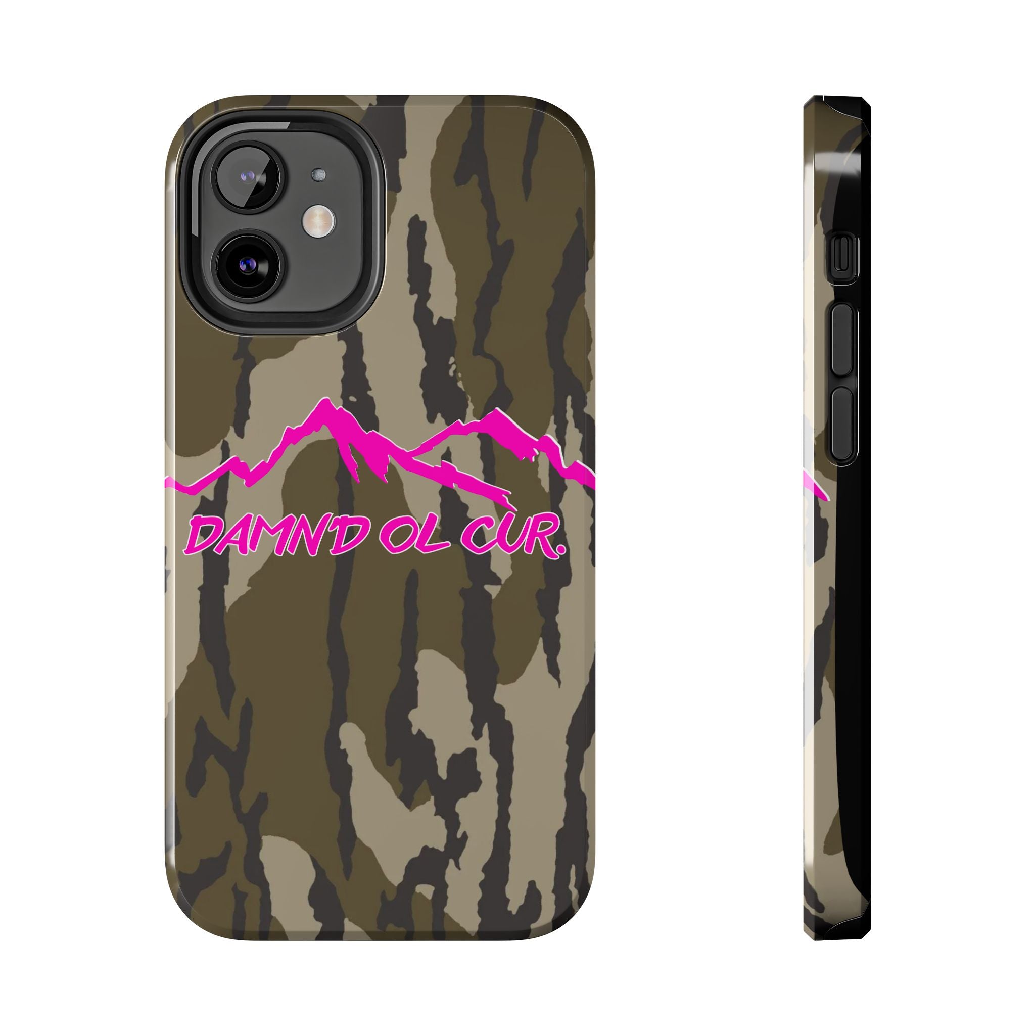 Camo 'Damnd Ol Cur' Tough Phone Case — Pink Mountain Protective Cover