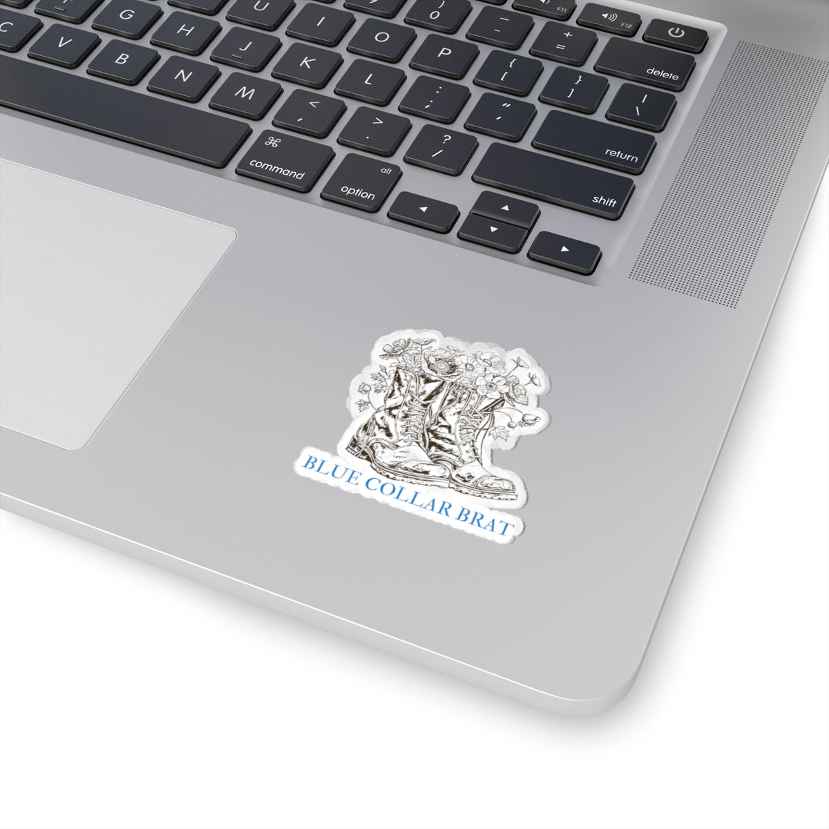Blue Collar Brat Boot Sticker — Floral Work Boot Kiss-Cut Sticker