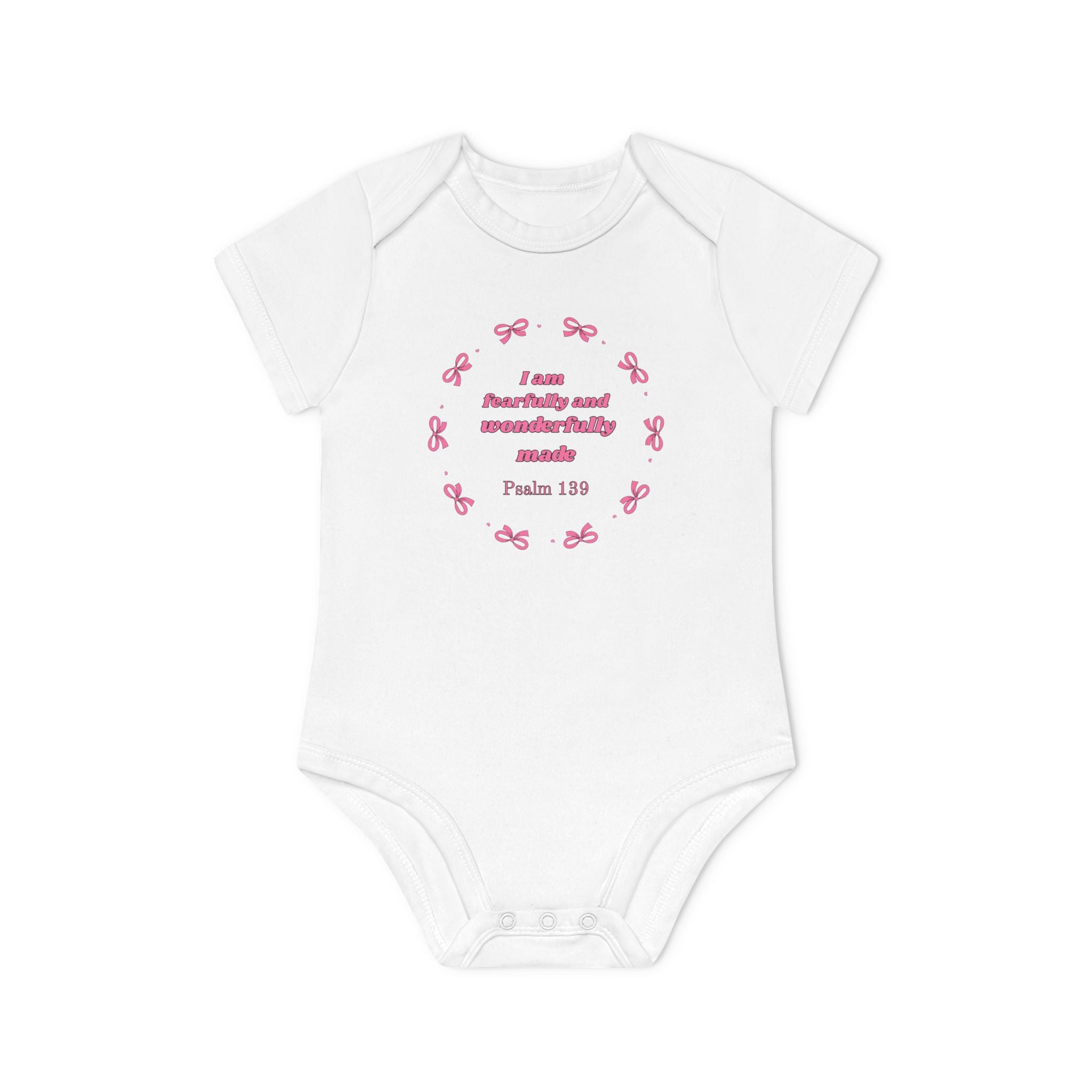 Baby Bodysuit - "I am fearfully and wonderfully made" Psalm 139 Christian Infant Onesie