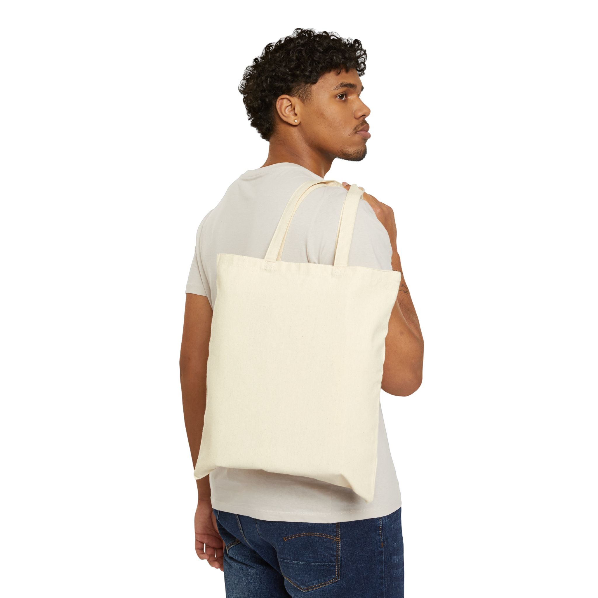 Canvas Tote Bag — Minimal Pink Ribbon Illustration, Everyday Eco Shopper