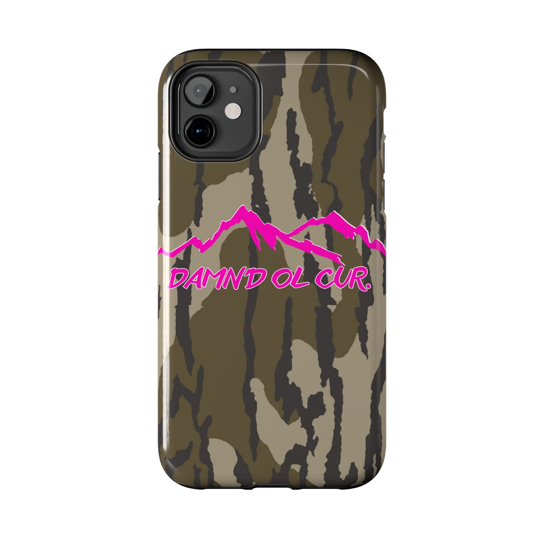 Camo 'Damnd Ol Cur' Tough Phone Case — Pink Mountain Protective Cover