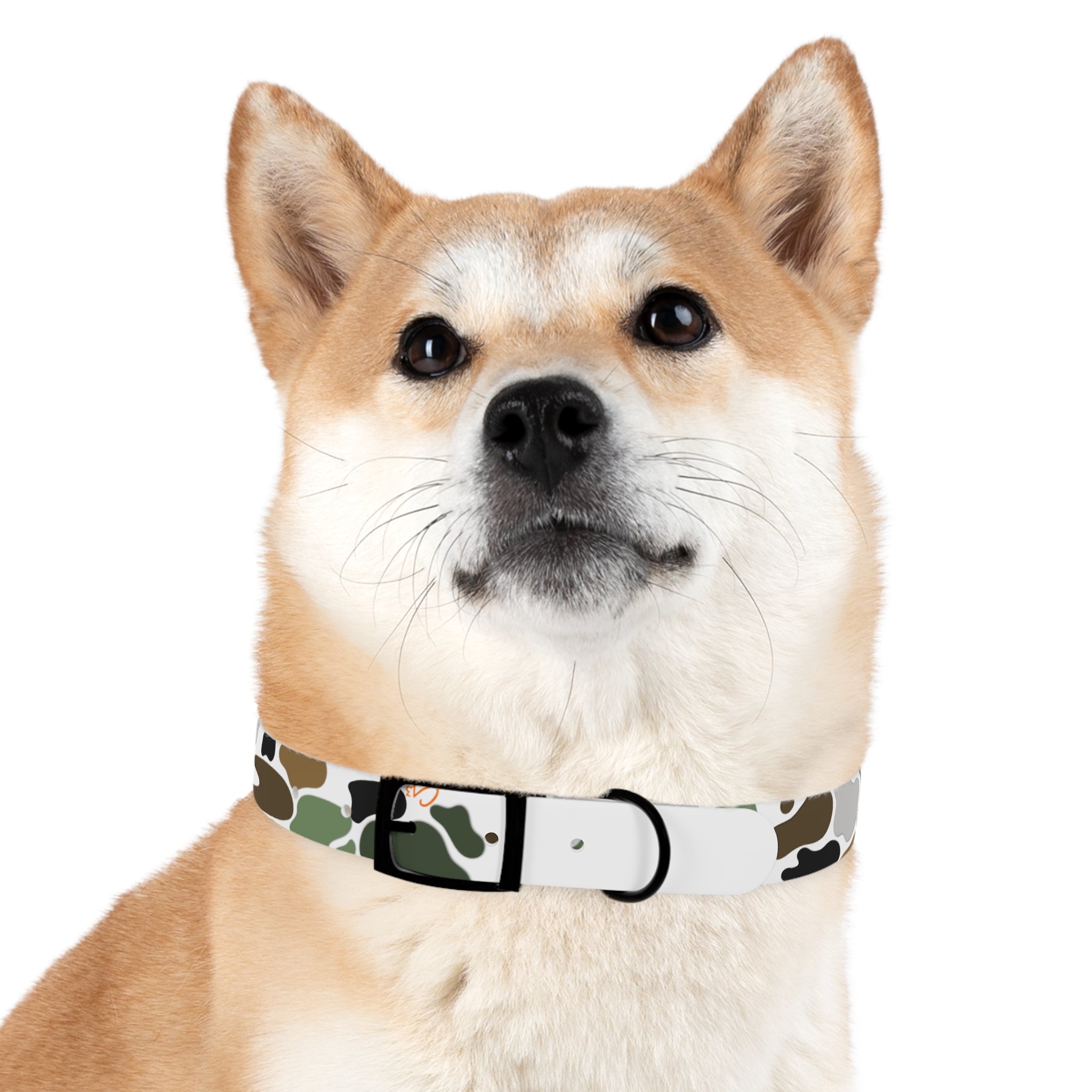 Camo Spots Dog Collar — Durable White Camouflage Pattern for Everyday Wear
