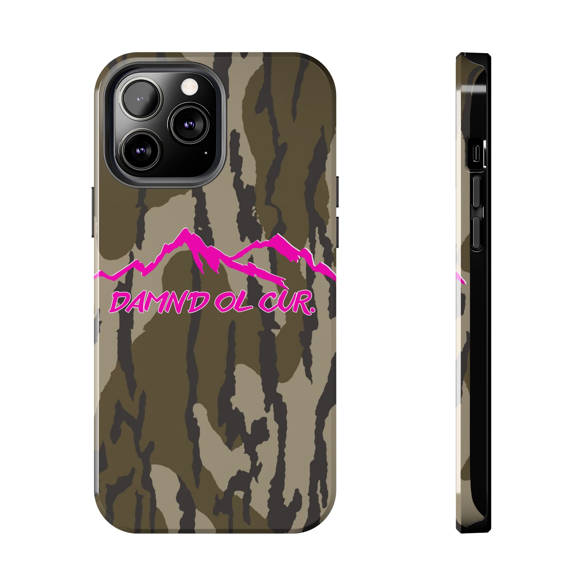 Camo 'Damnd Ol Cur' Tough Phone Case — Pink Mountain Protective Cover