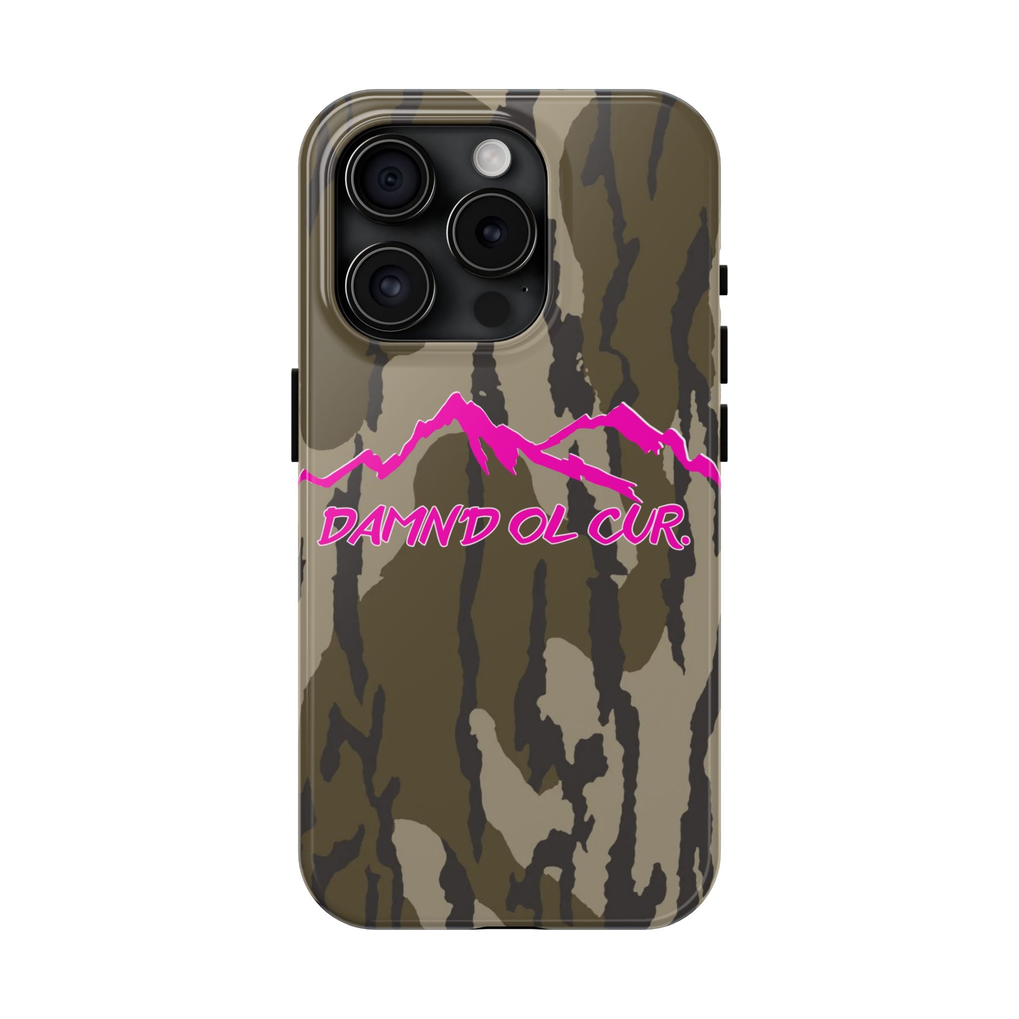 Camo 'Damnd Ol Cur' Tough Phone Case — Pink Mountain Protective Cover