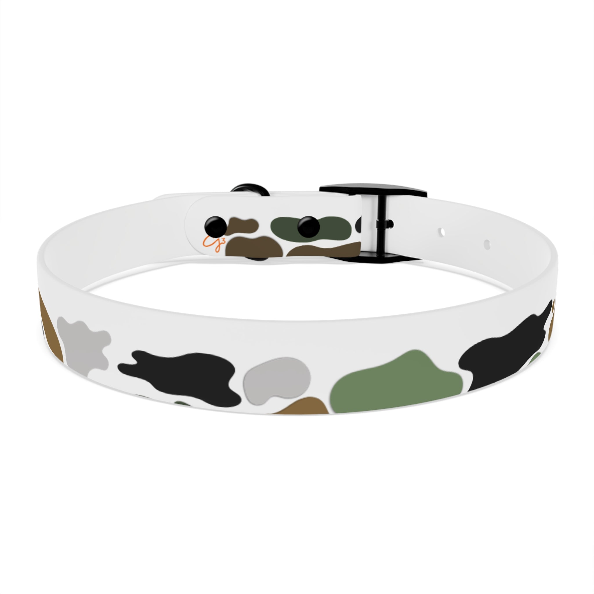 Camo Spots Dog Collar — Durable White Camouflage Pattern for Everyday Wear