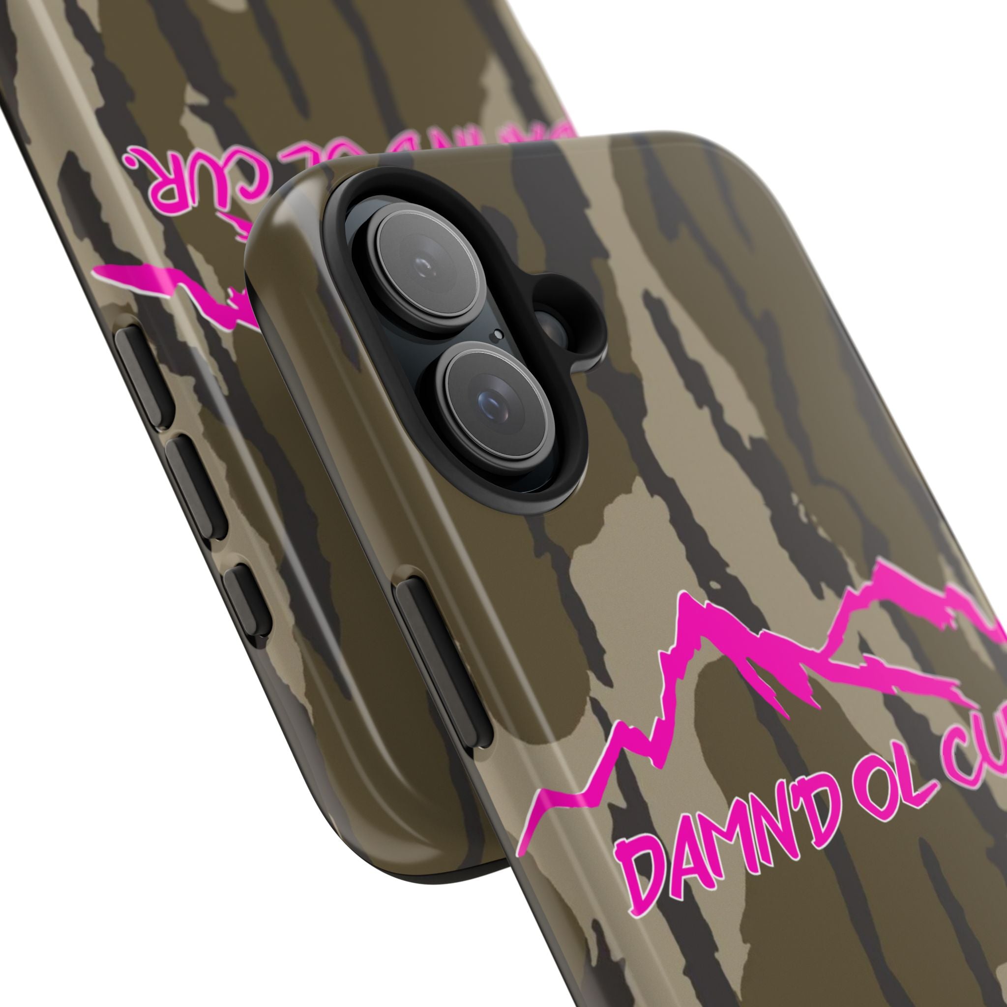 Camo 'Damnd Ol Cur' Tough Phone Case — Pink Mountain Protective Cover