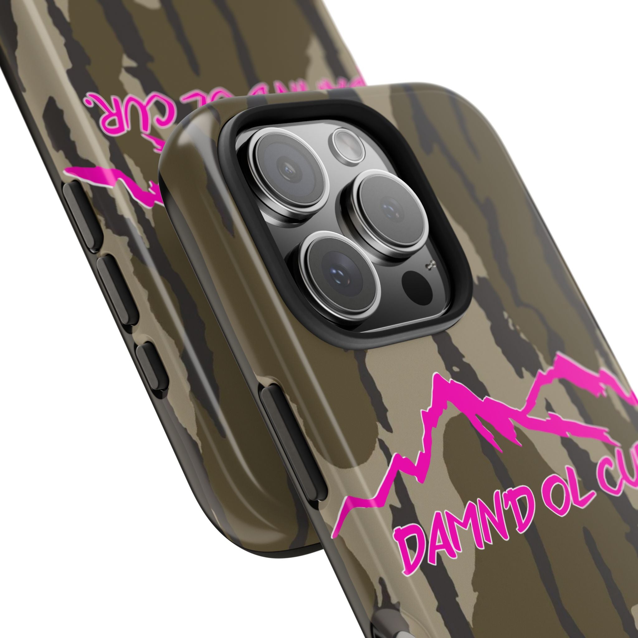 Camo 'Damnd Ol Cur' Tough Phone Case — Pink Mountain Protective Cover