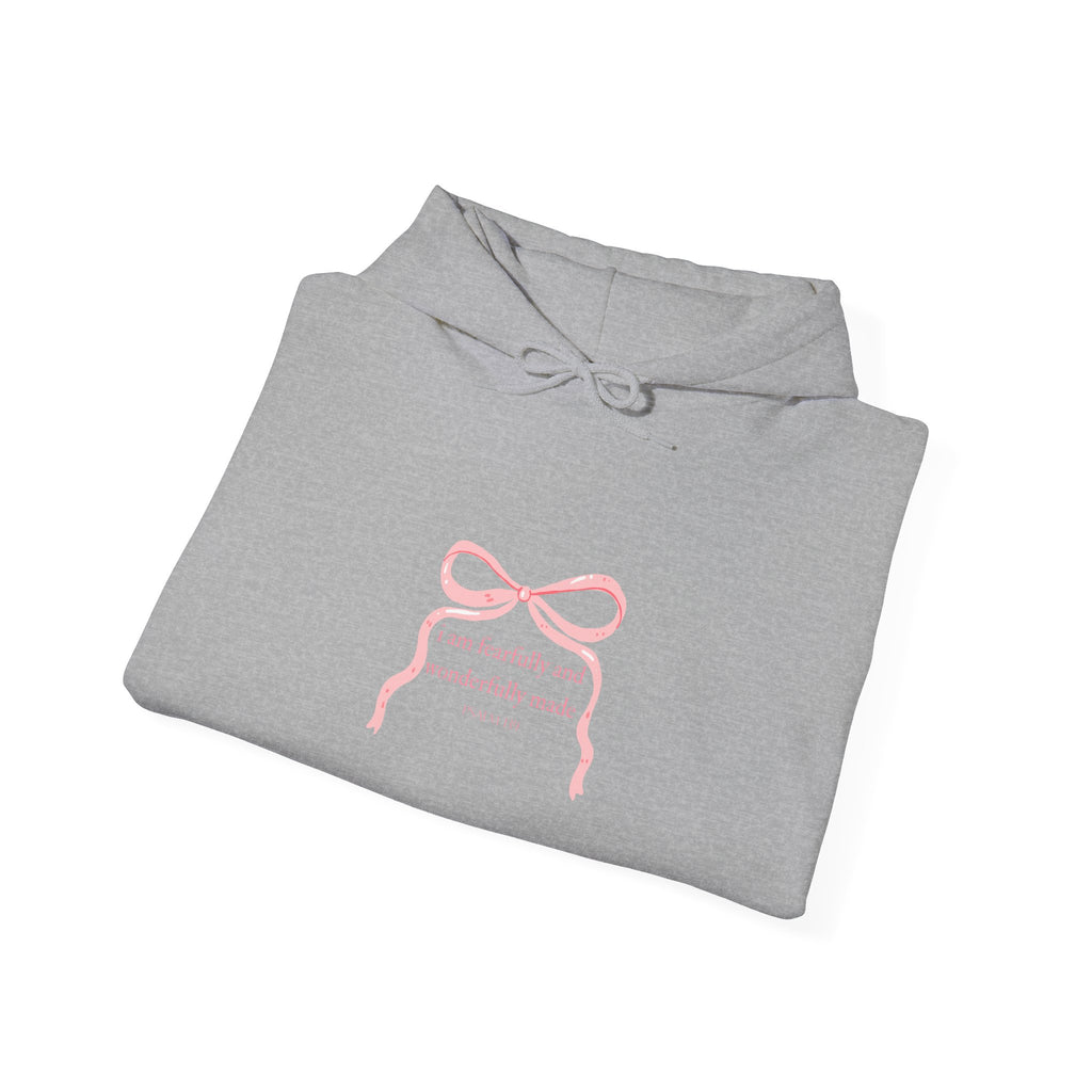 Pink Ribbon Minimal Hoodie – Psalm 139Cozy Pullover