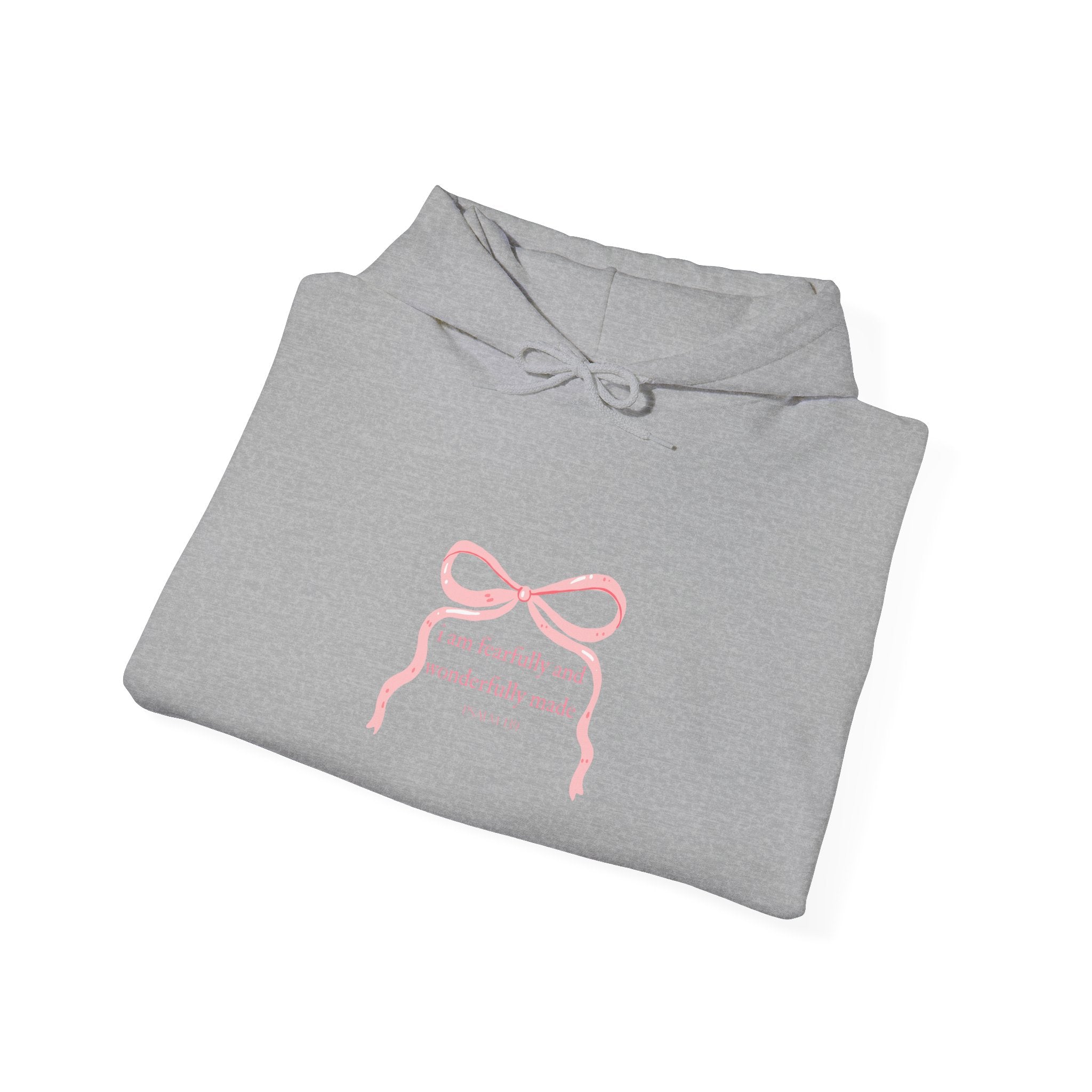 Pink Ribbon Minimal Hoodie – Psalm 139Cozy Pullover