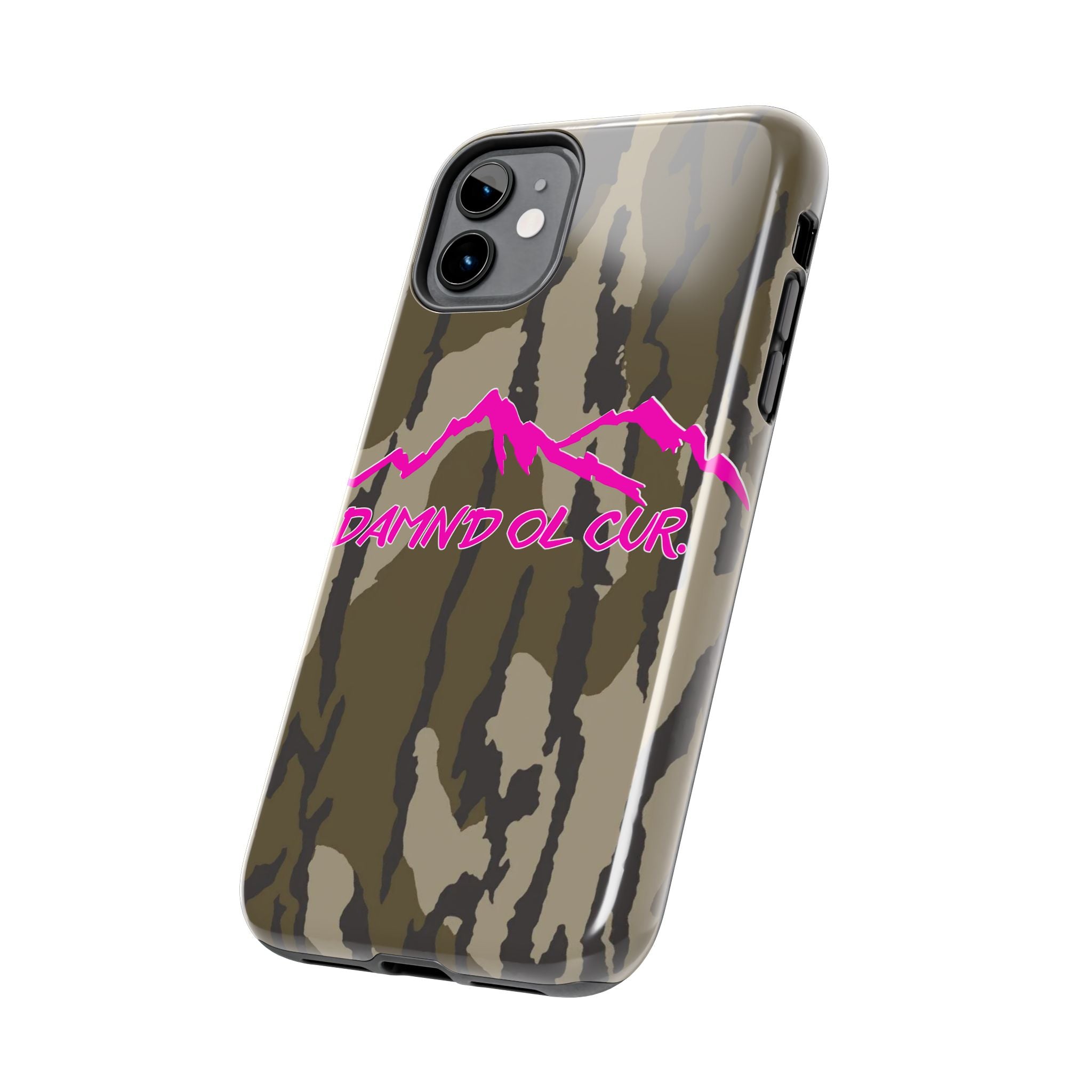 Camo 'Damnd Ol Cur' Tough Phone Case — Pink Mountain Protective Cover