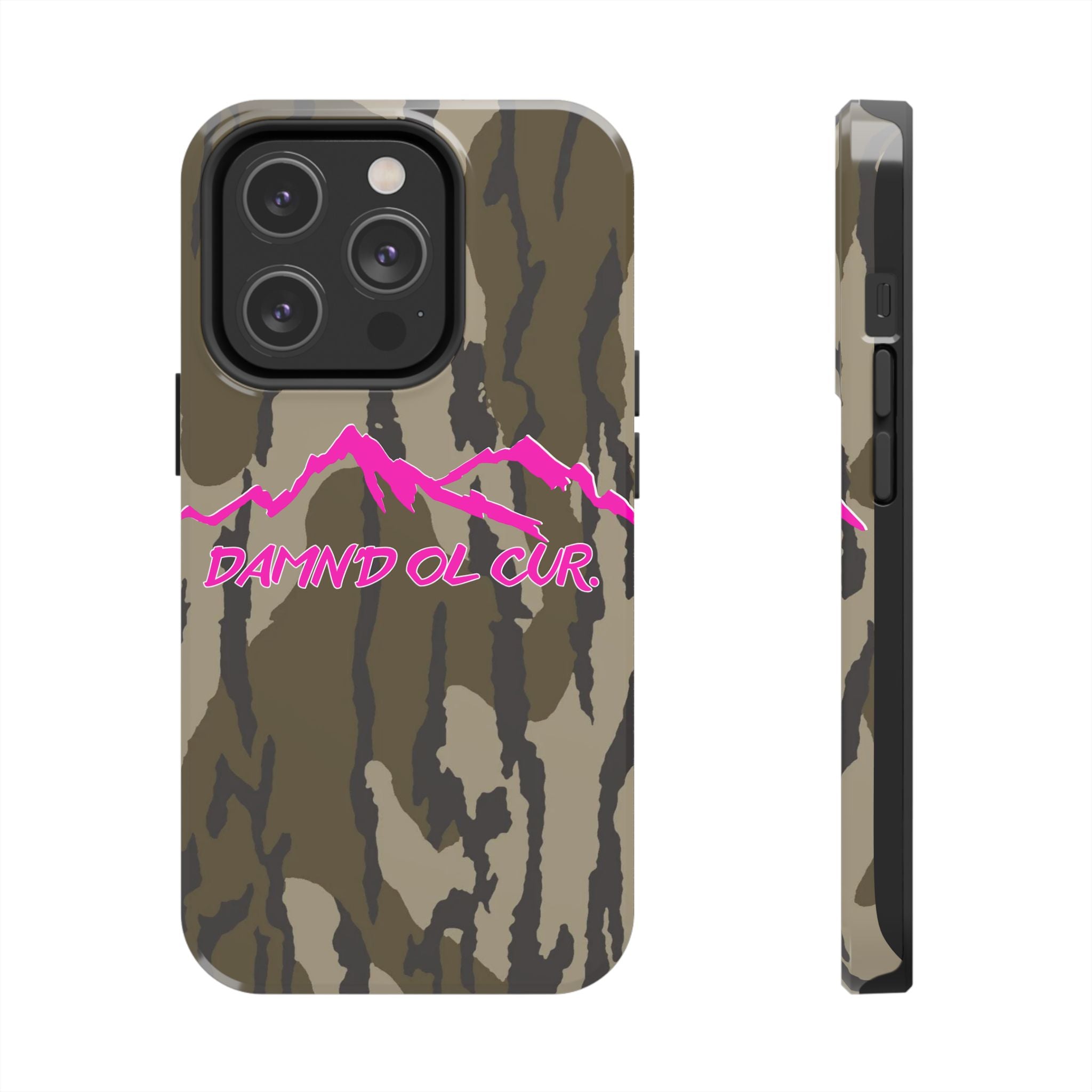 Camo 'Damnd Ol Cur' Tough Phone Case — Pink Mountain Protective Cover