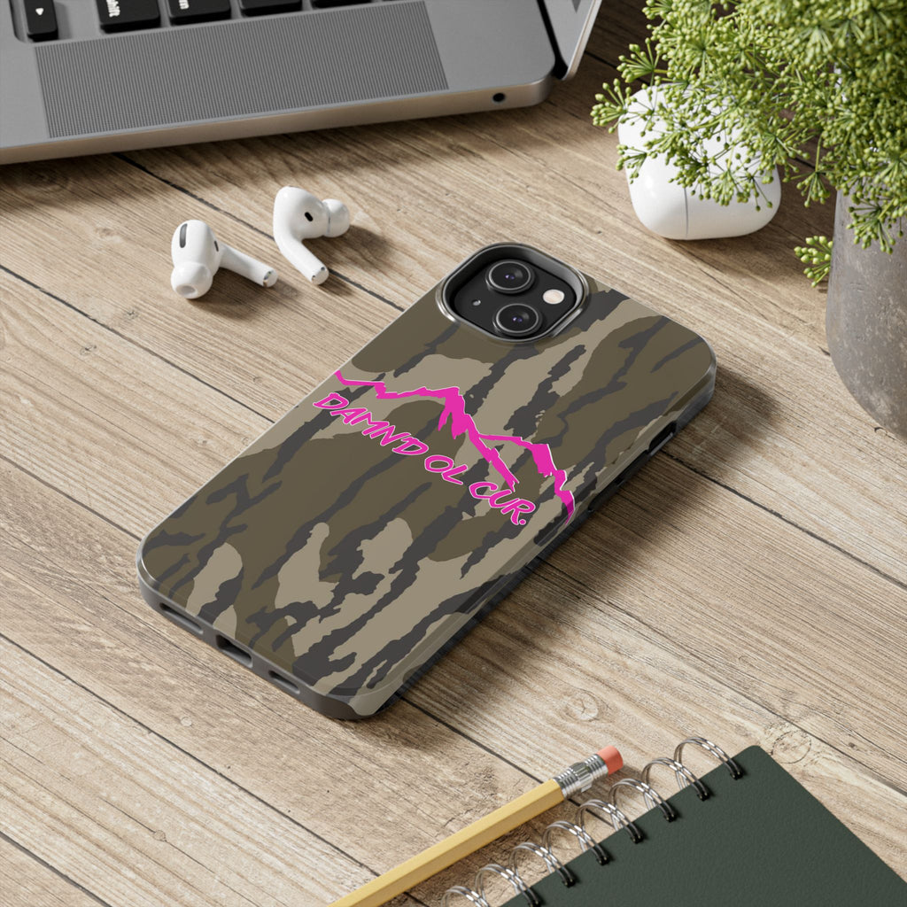 Camo 'Damnd Ol Cur' Tough Phone Case — Pink Mountain Protective Cover