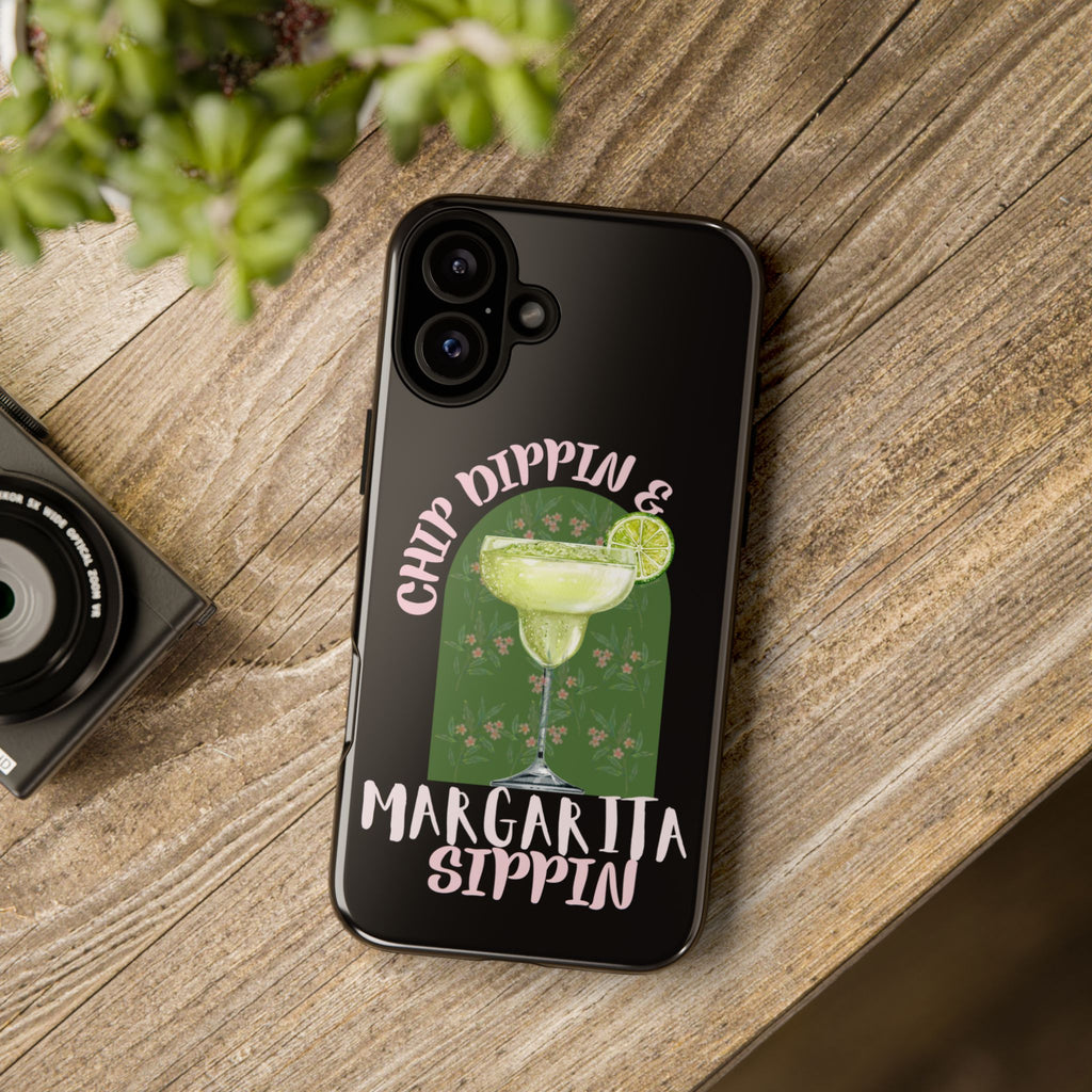 Margarita Sippin' Phone Case – 'Chip Dippin & Margarita Sippin' Cocktail Graphic