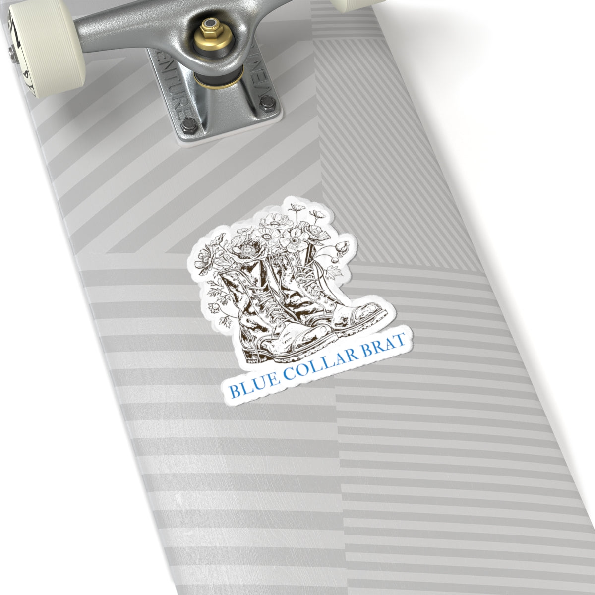 Blue Collar Brat Boot Sticker — Floral Work Boot Kiss-Cut Sticker
