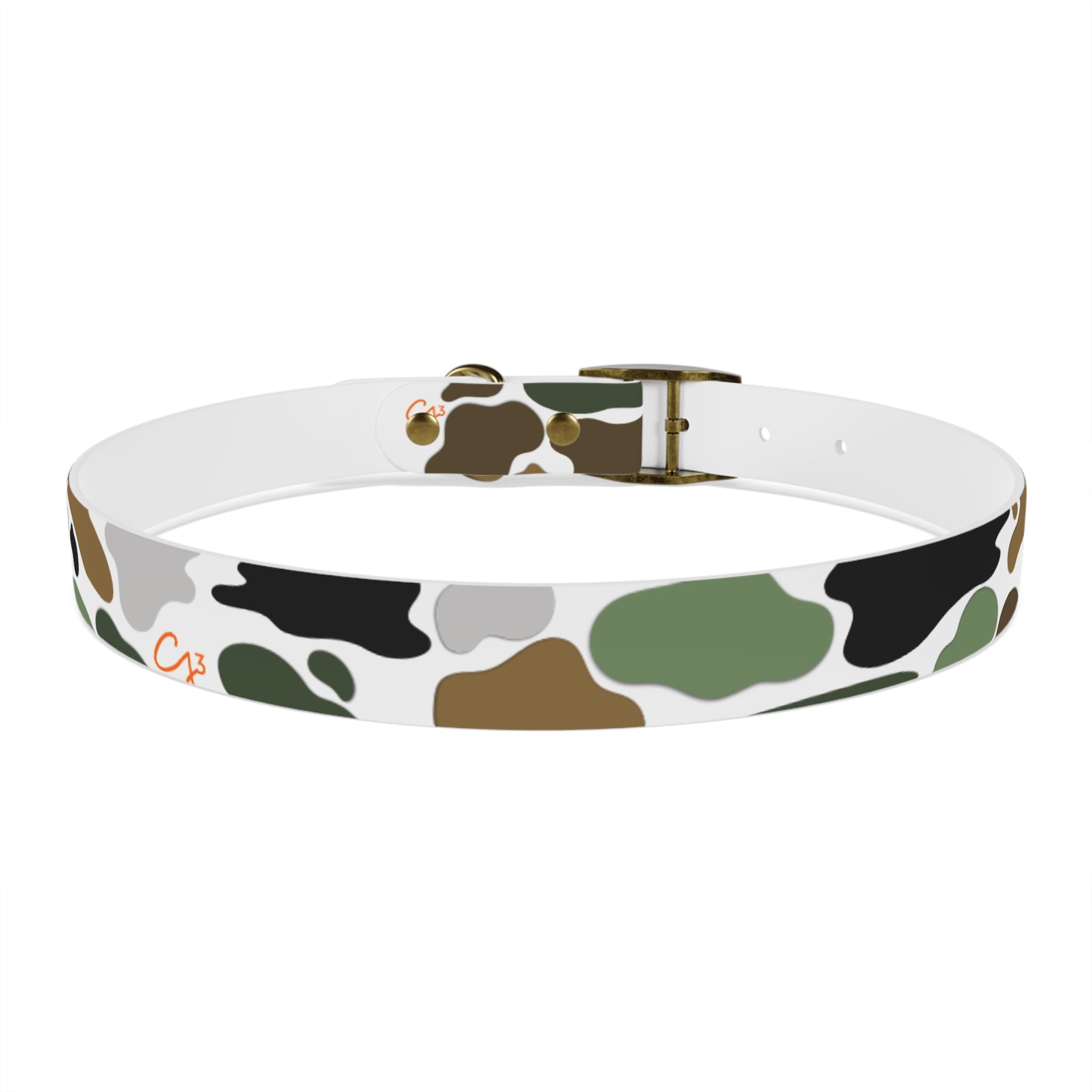 Camo Spots Dog Collar — Durable White Camouflage Pattern for Everyday Wear