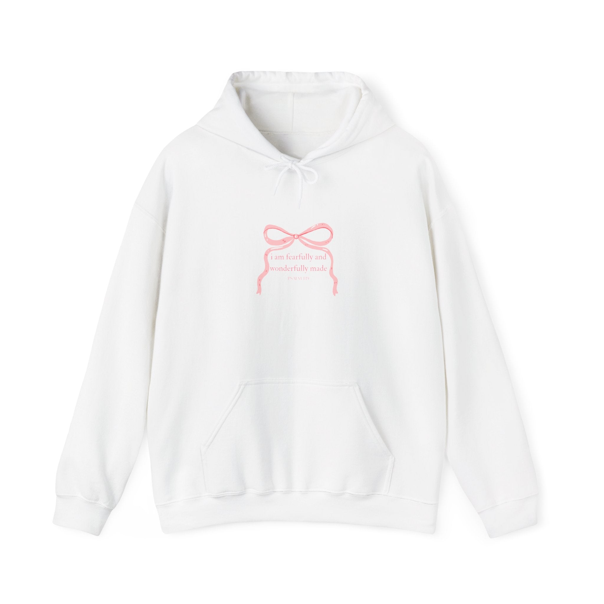 Pink Ribbon Minimal Hoodie – Psalm 139Cozy Pullover