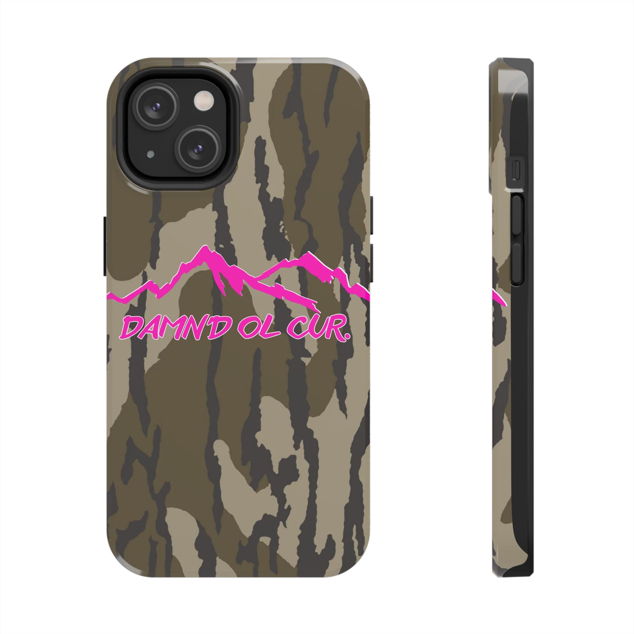 Camo 'Damnd Ol Cur' Tough Phone Case — Pink Mountain Protective Cover