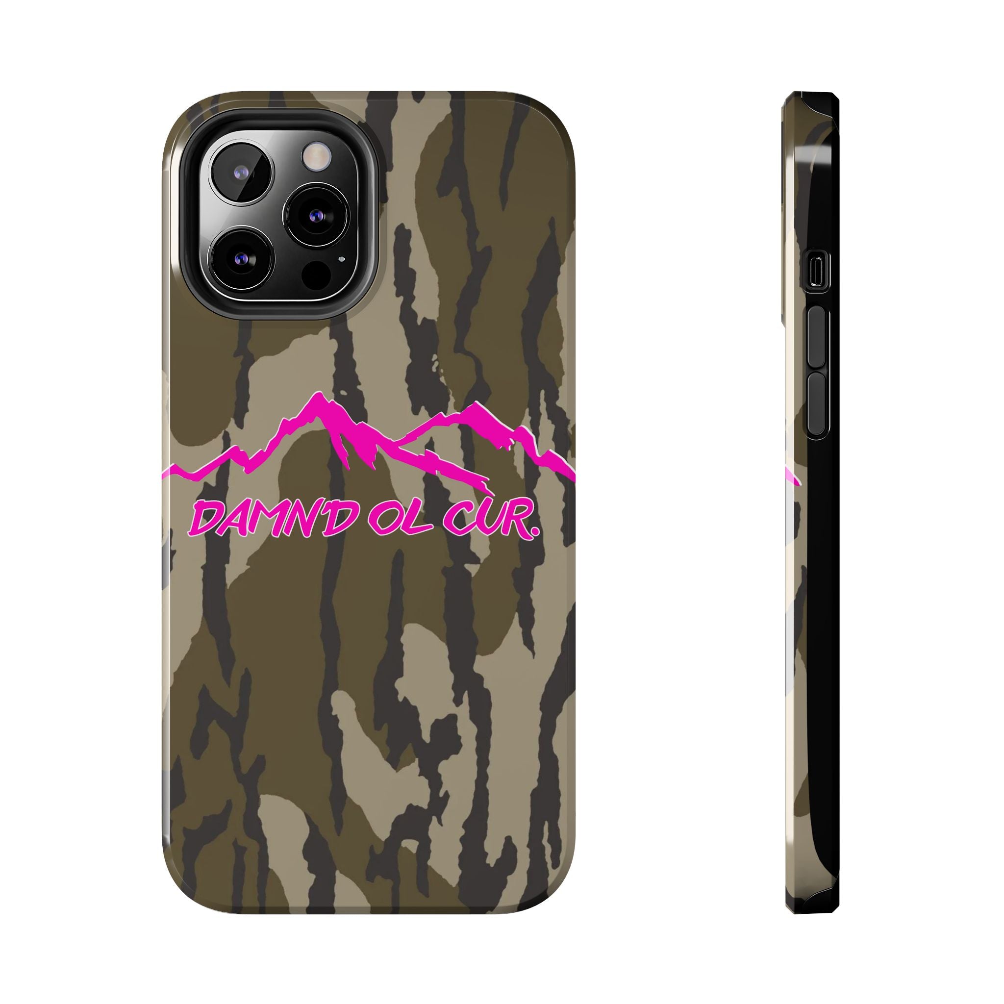 Camo 'Damnd Ol Cur' Tough Phone Case — Pink Mountain Protective Cover