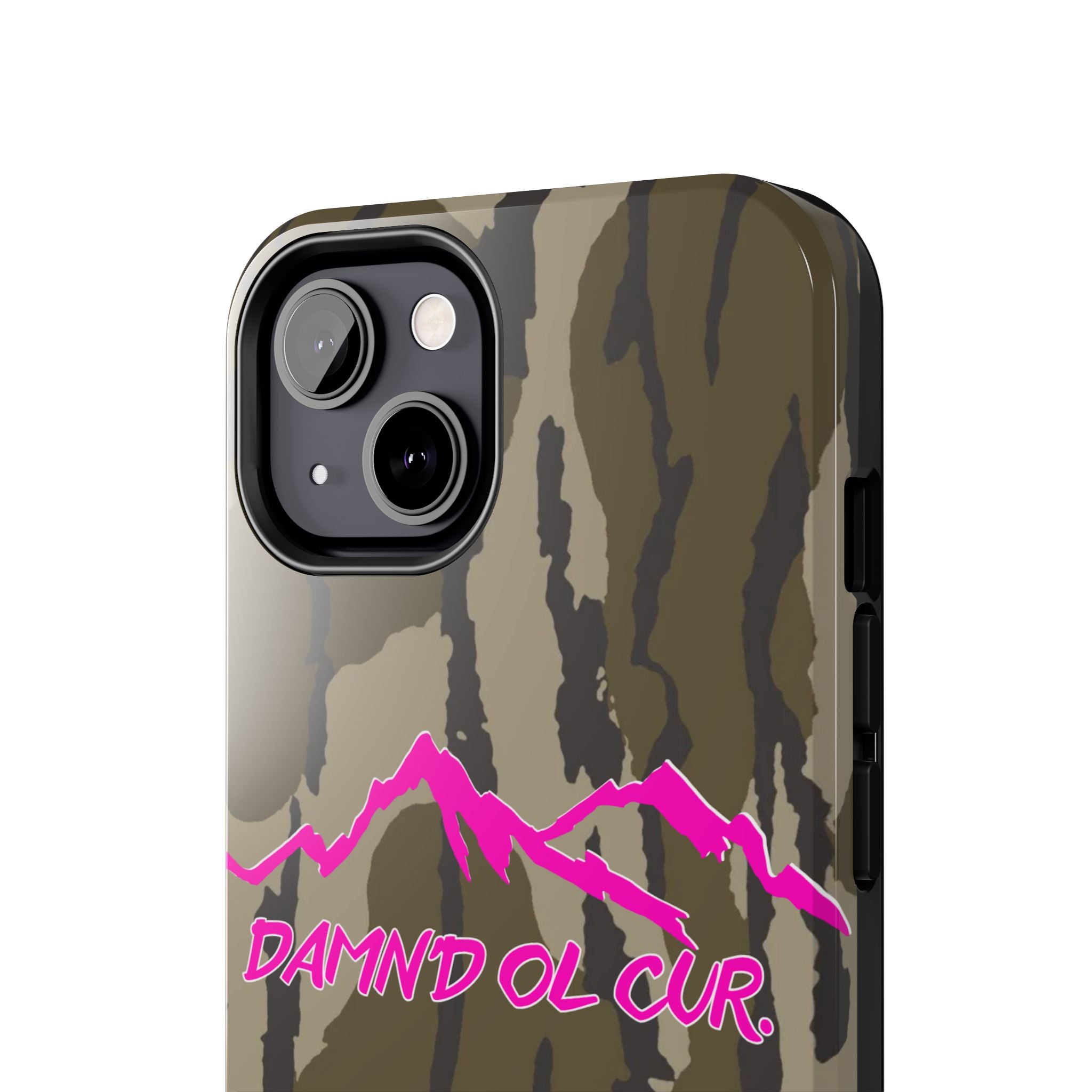 Camo 'Damnd Ol Cur' Tough Phone Case — Pink Mountain Protective Cover
