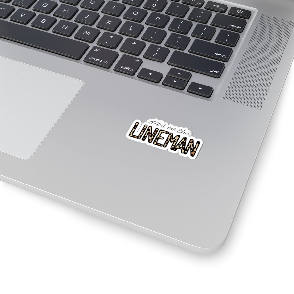 "Dibs on the Lineman" Leopard Print Kiss-Cut Sticker