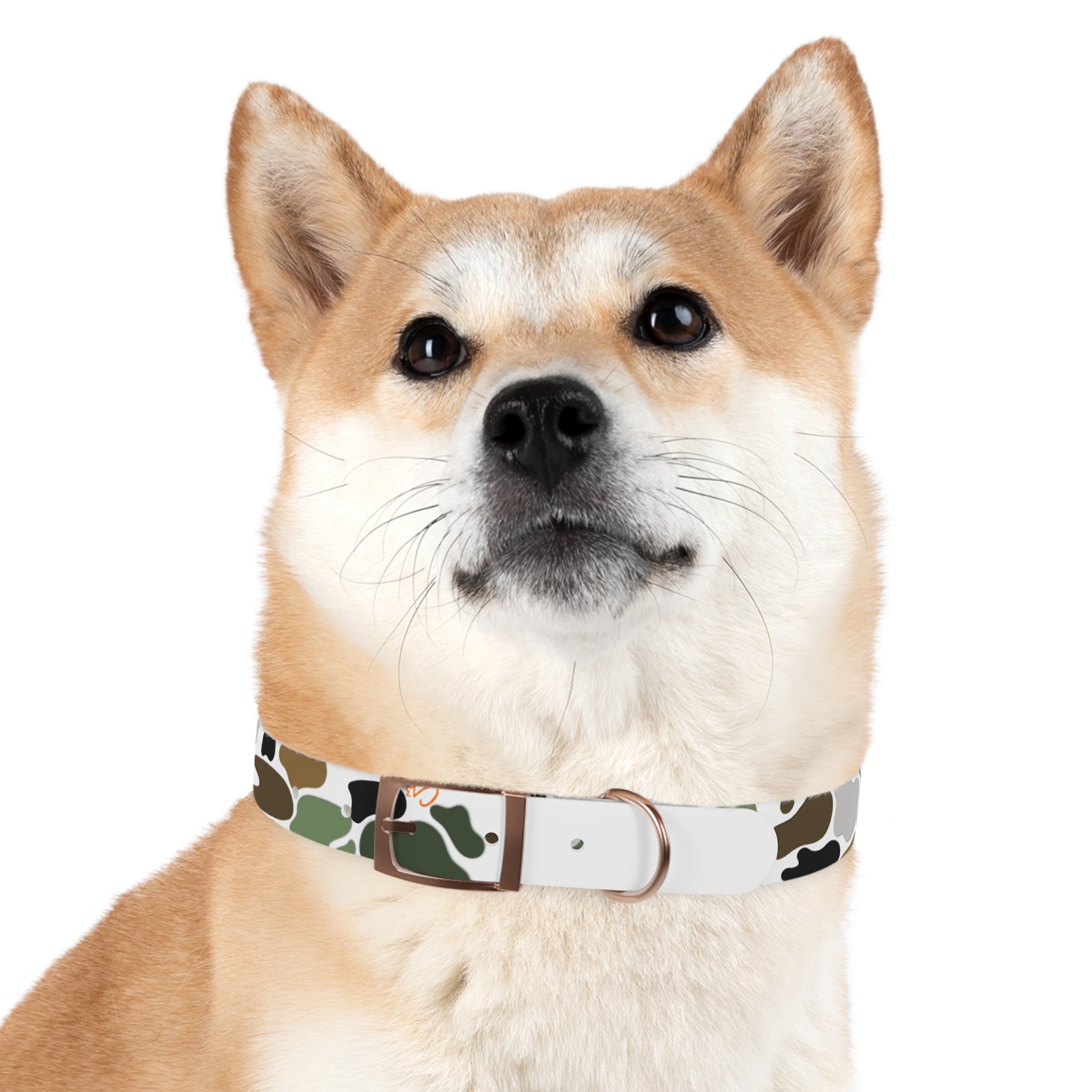 Camo Spots Dog Collar — Durable White Camouflage Pattern for Everyday Wear