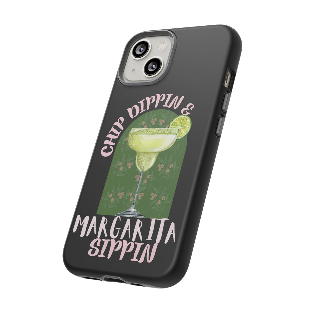 Margarita Sippin' Phone Case – 'Chip Dippin & Margarita Sippin' Cocktail Graphic