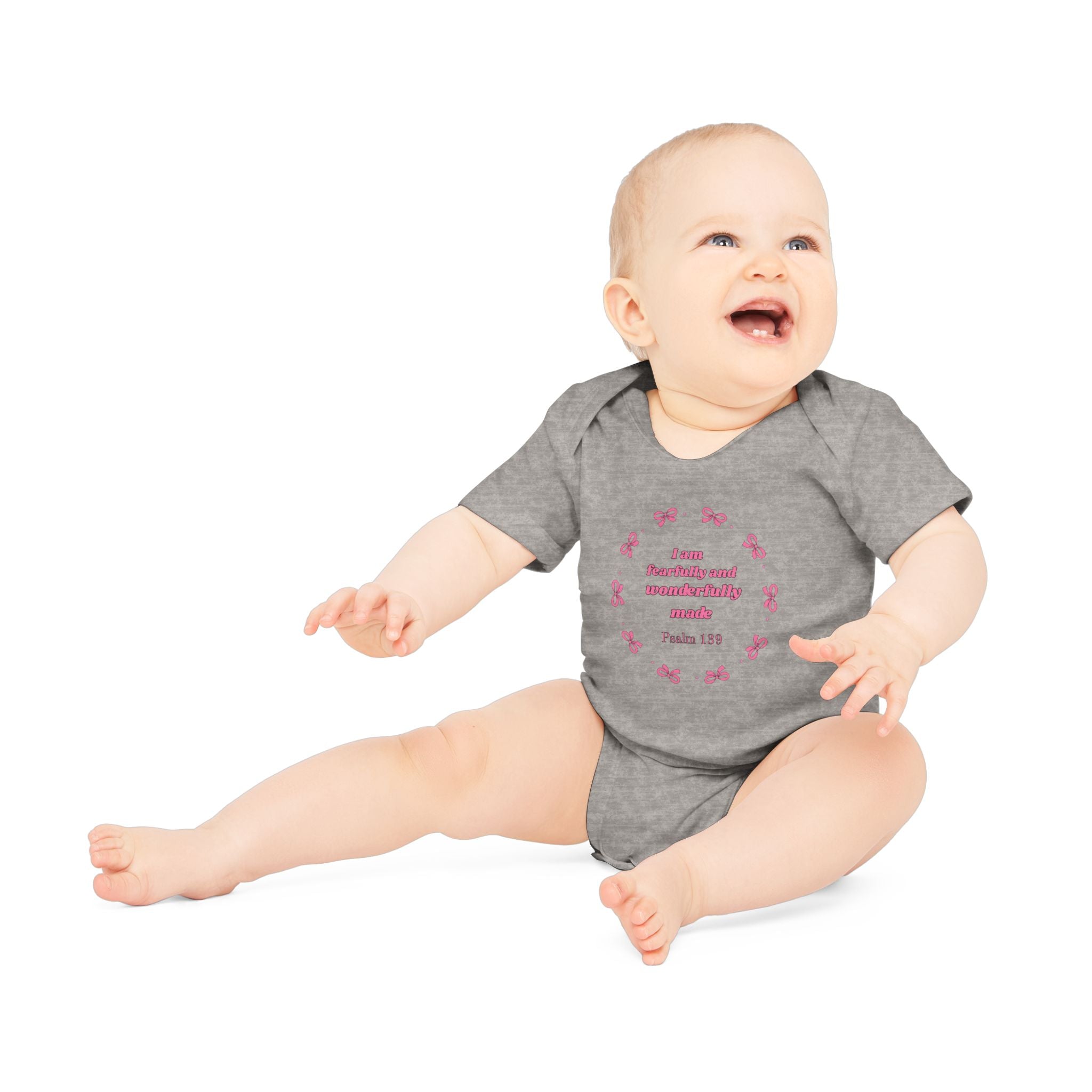 Baby Bodysuit - "I am fearfully and wonderfully made" Psalm 139 Christian Infant Onesie