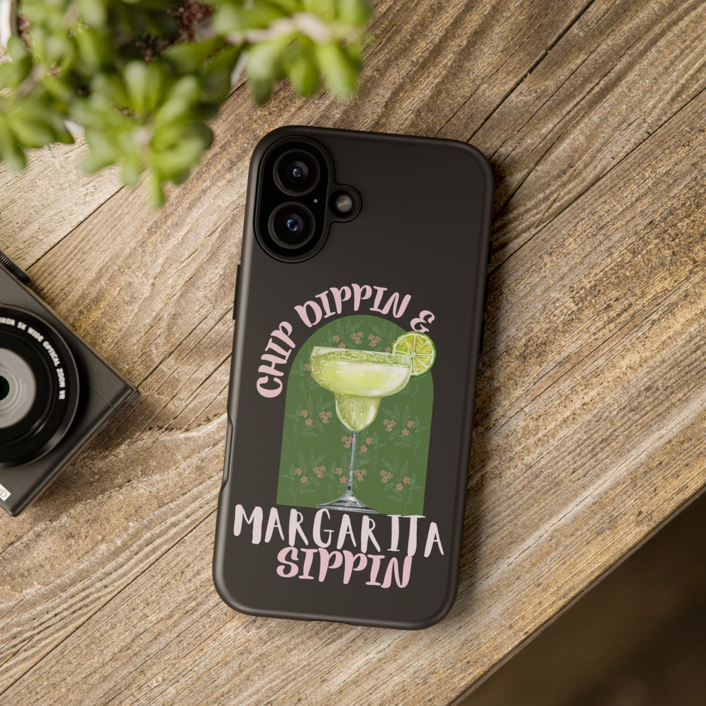 Margarita Sippin' Phone Case – 'Chip Dippin & Margarita Sippin' Cocktail Graphic